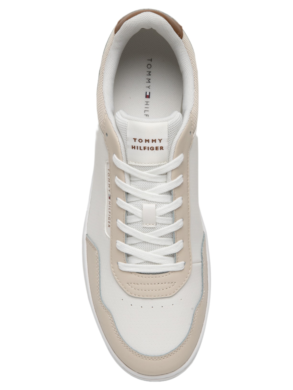 Tênis Masculino Basket Core Lite Lth Block Bege Tommy Hilfiger