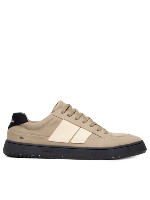 Tênis Masculino Canvas Ag Sneaker Black Sole - Bege