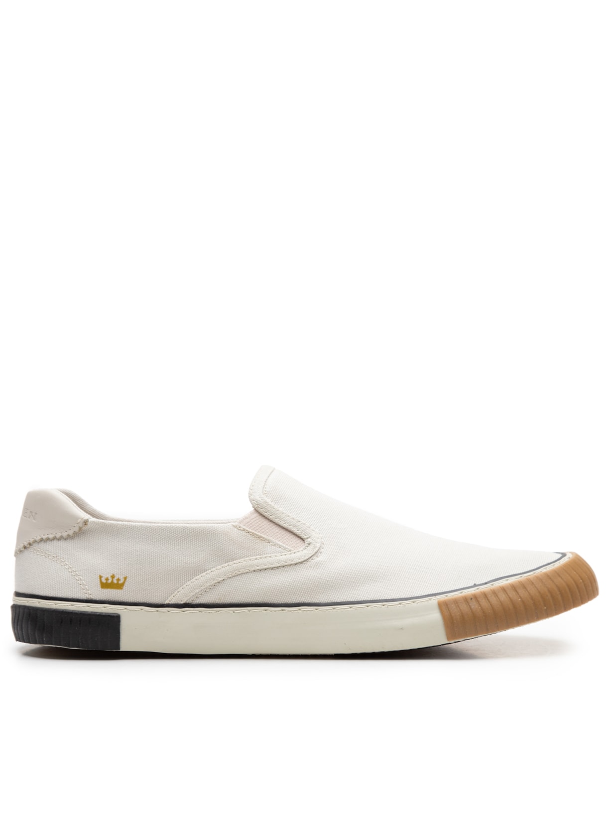 Tênis Masculino Canvas Slip On Sole Triple - Off White