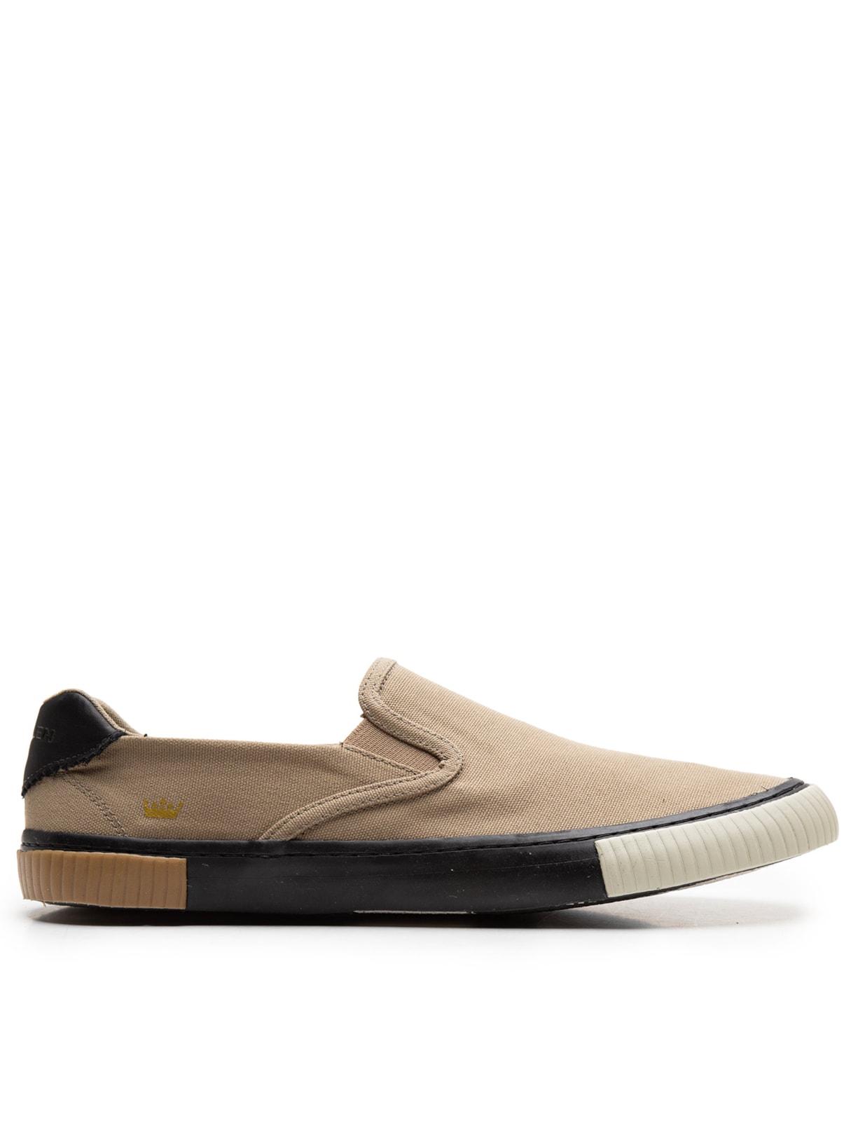 Tênis Masculino Canvas Slip On Triple Black Sole - Marrom