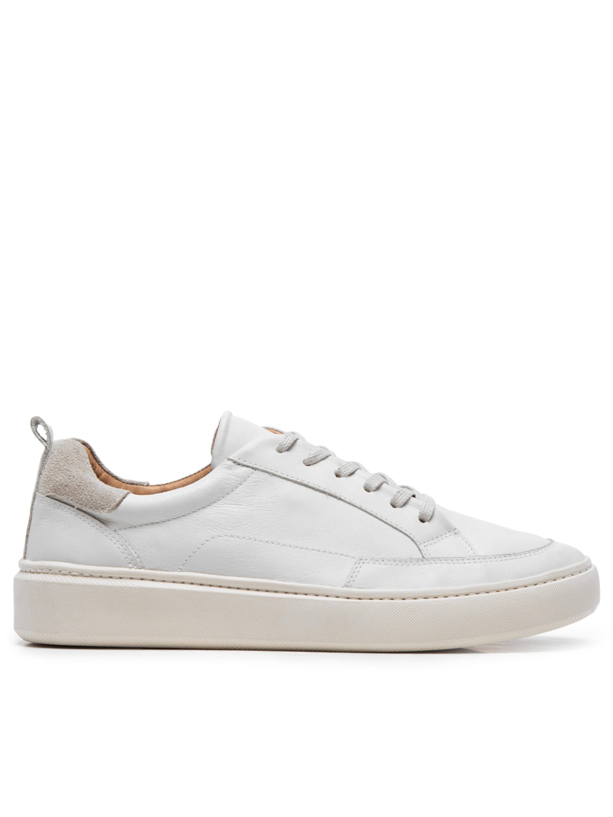 Tênis Masculino Casual Básico Em Couro - Branco