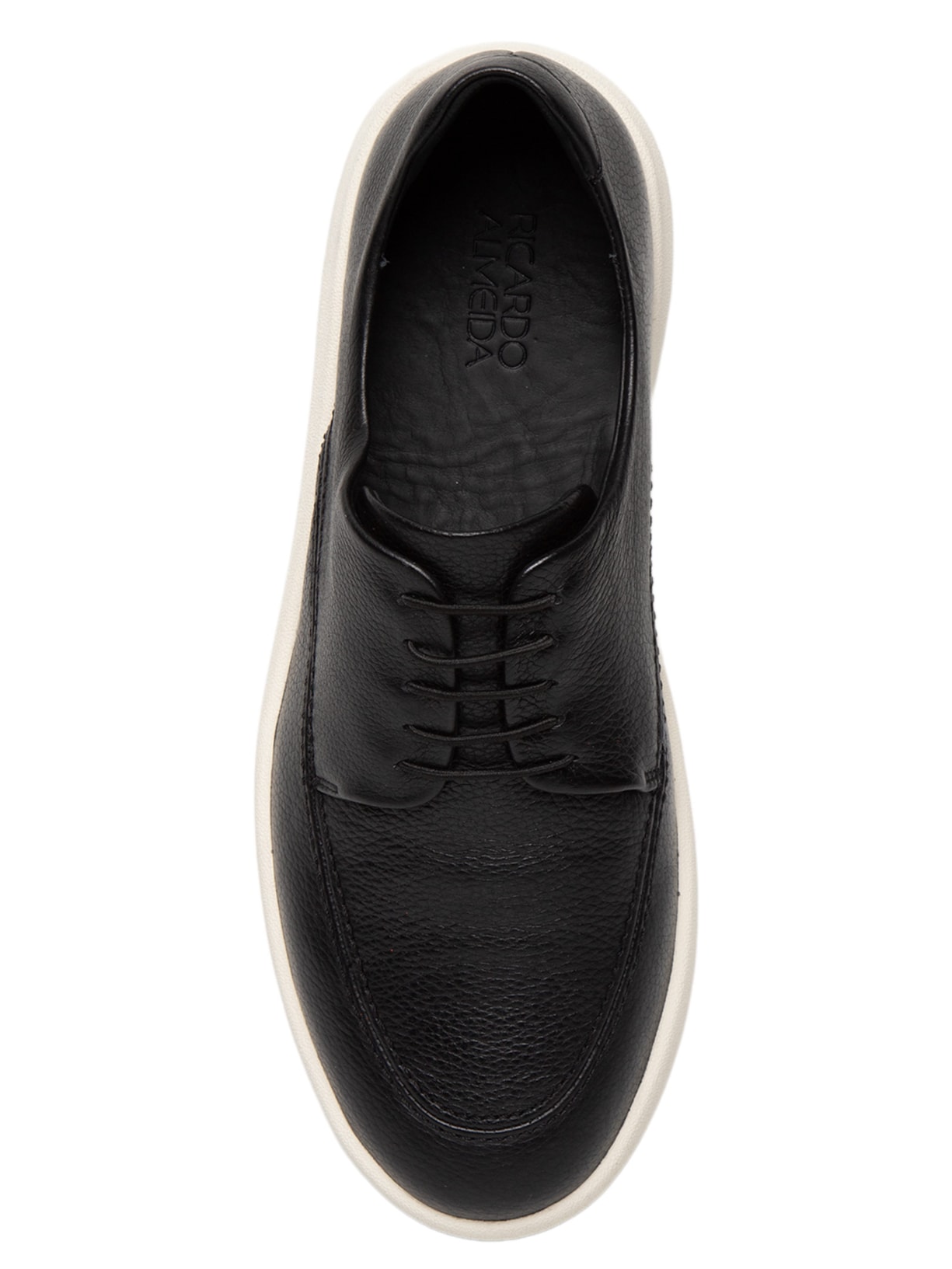 Tênis Masculino Casual Com Recorte Couro Floater Preto Ricardo Almeida
