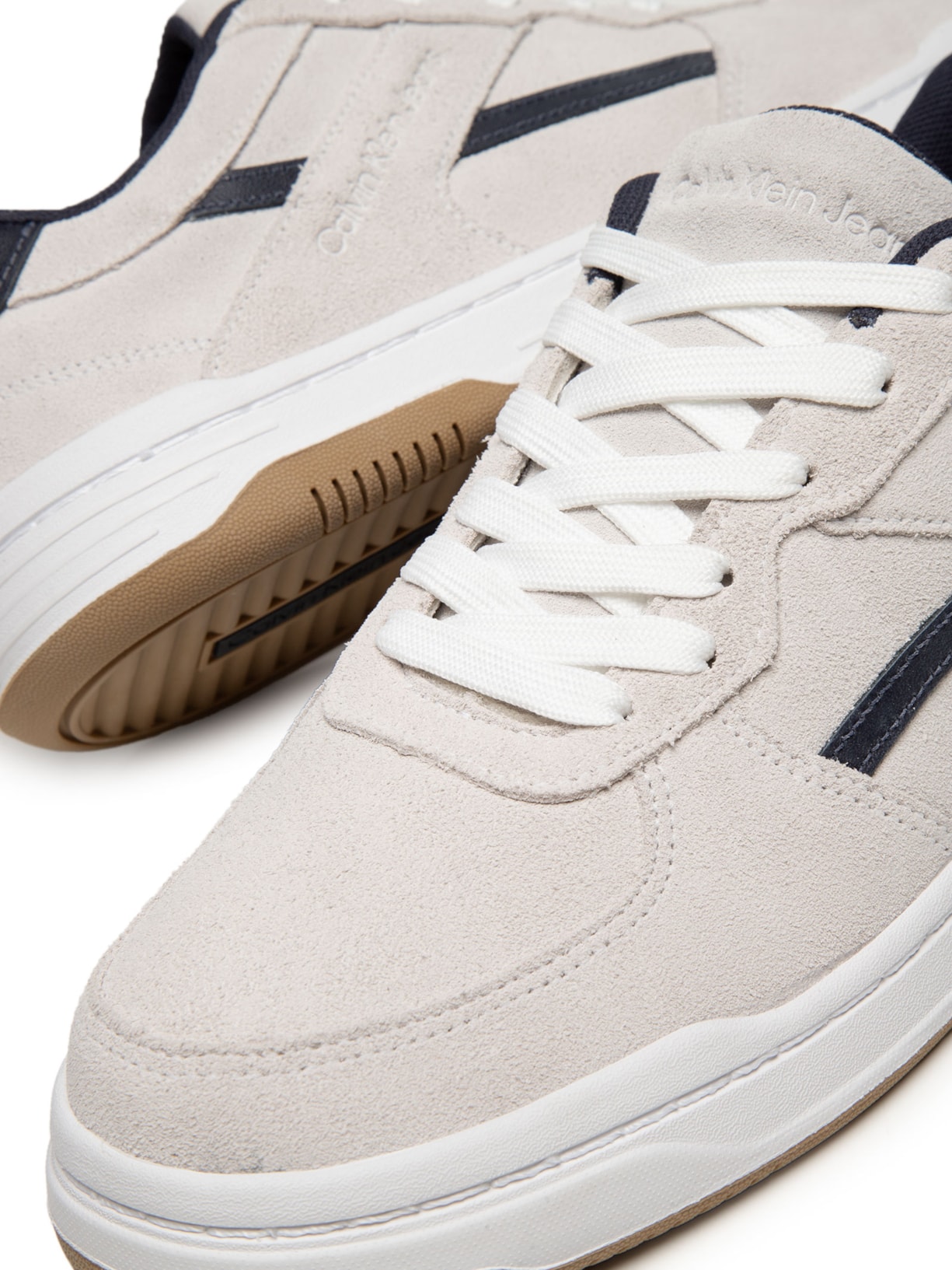 Tênis Masculino Casual Court Camurça Layers Branco Calvin Klein Jeans