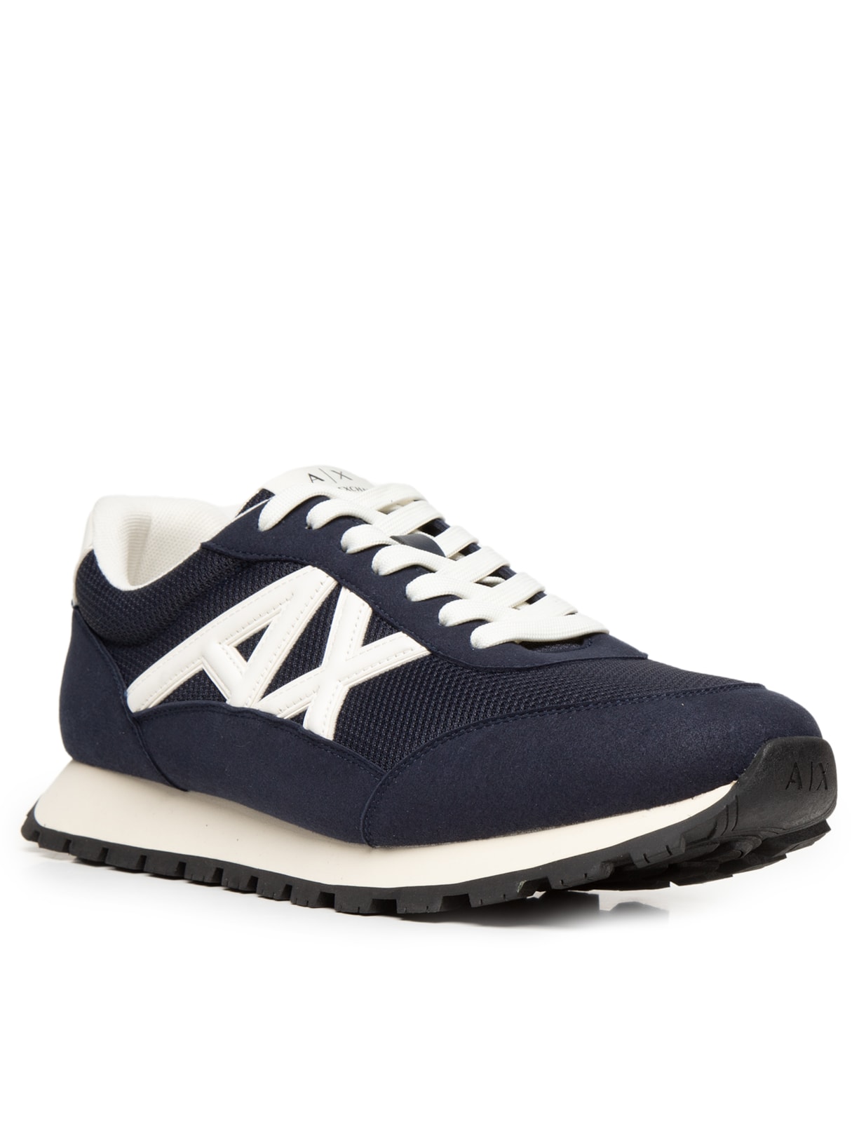 Tênis Masculino Casual De Couro Drop Microsuede Azul Armani Exchange