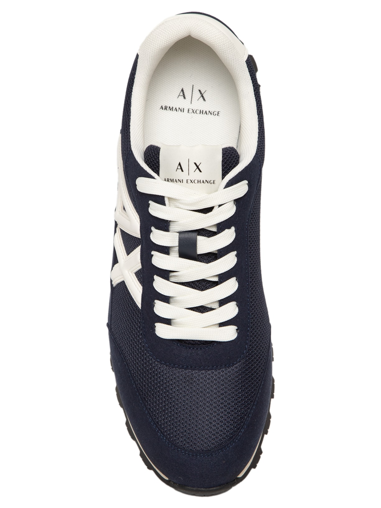 Tênis Masculino Casual De Couro Drop Microsuede Azul Armani Exchange