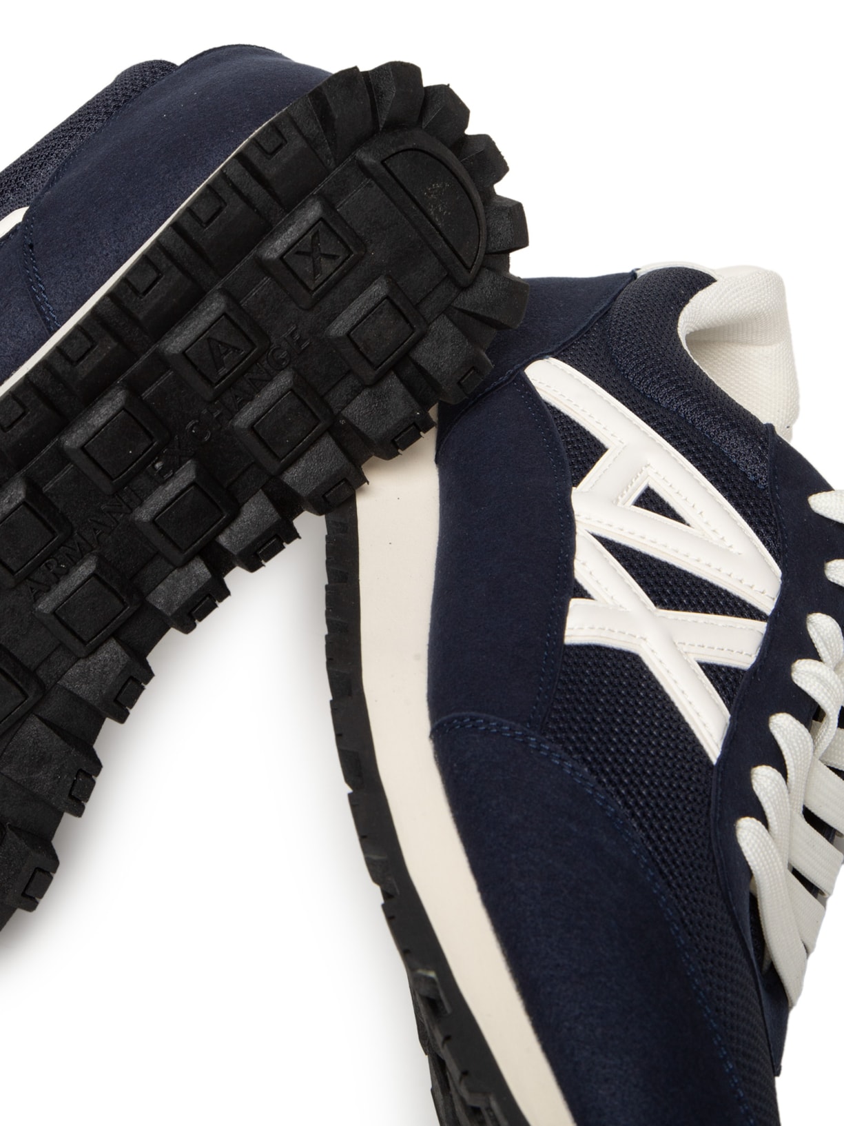 Tênis Masculino Casual De Couro Drop Microsuede Azul Armani Exchange