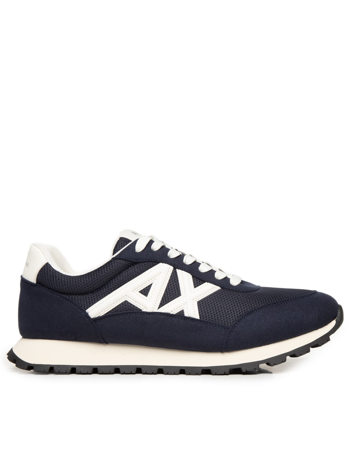Tênis Masculino Casual De Couro Drop Microsuede Azul Armani Exchange