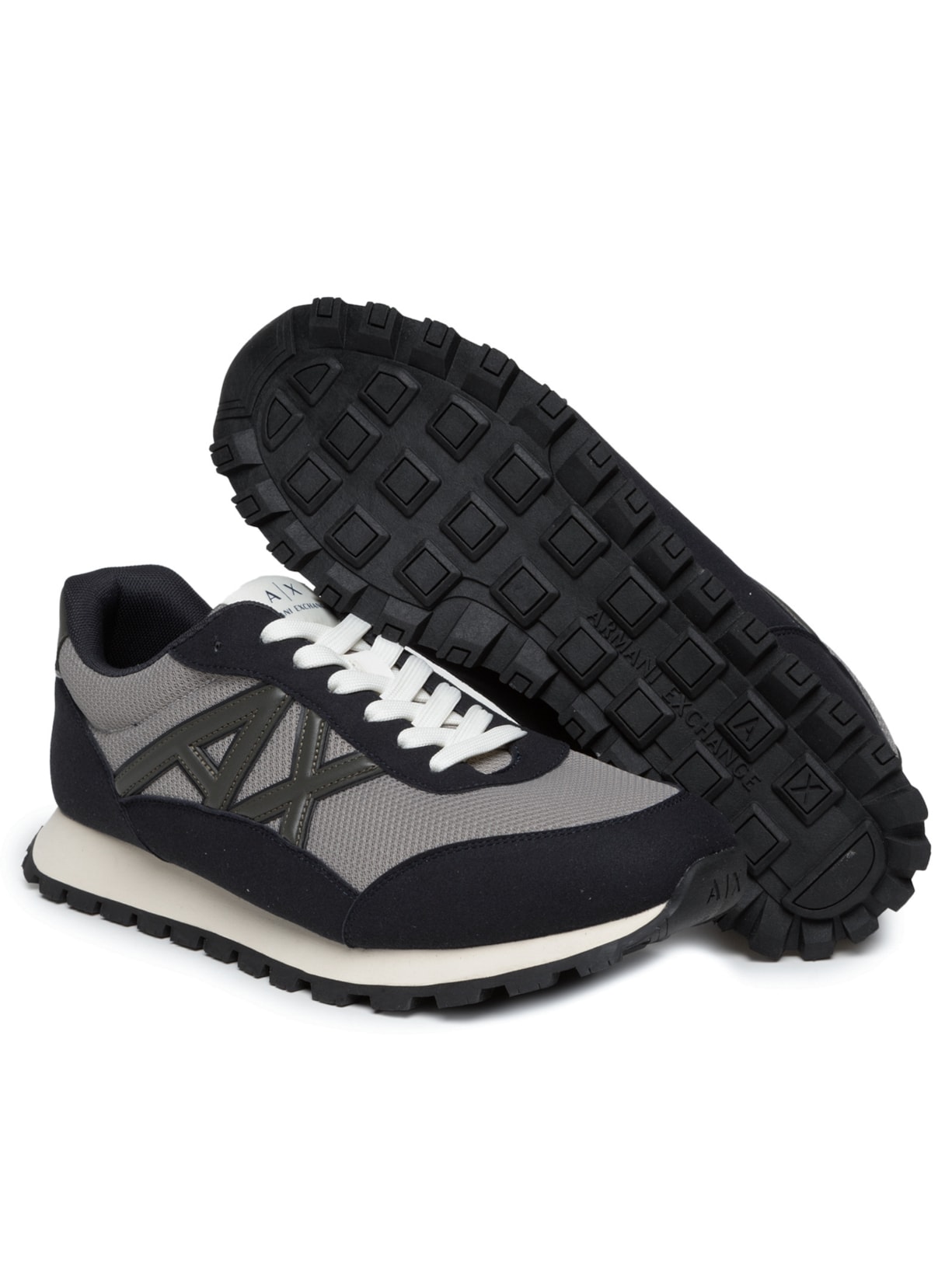 Tênis Masculino Casual De Couro Drop Microsuede Verde Armani Exchange
