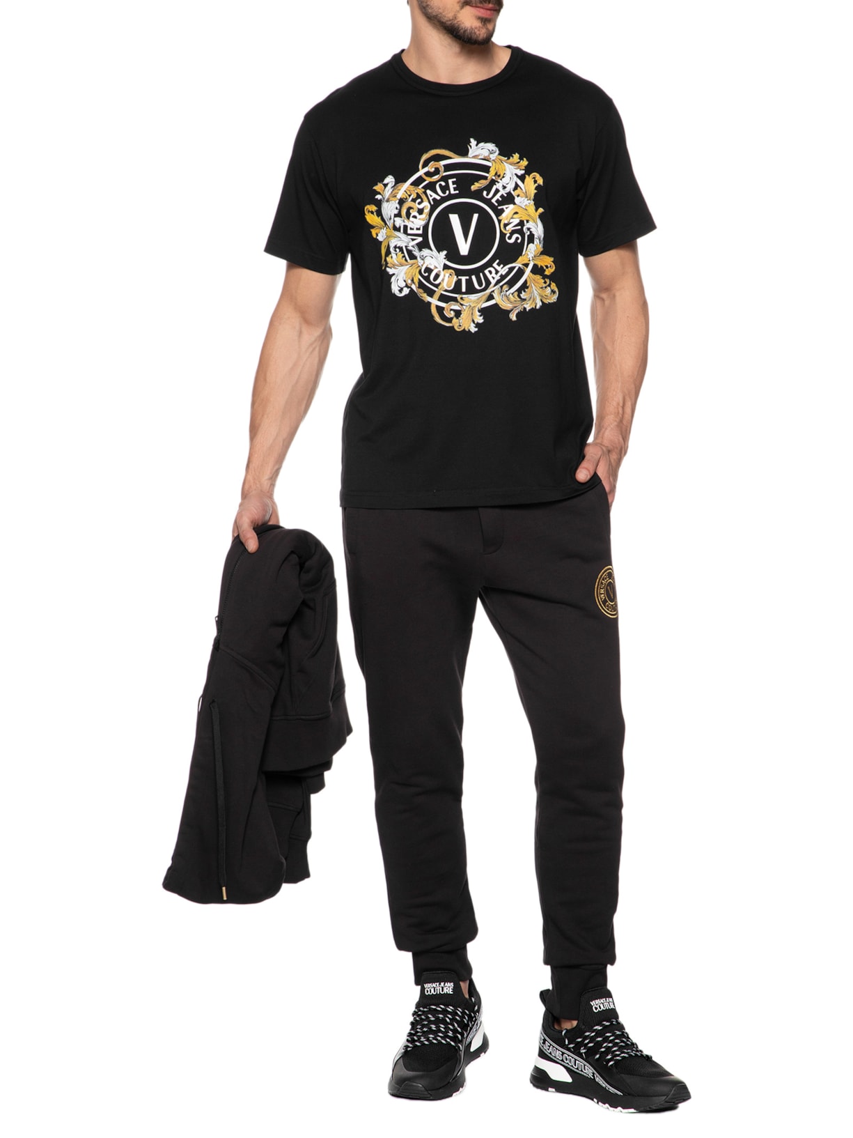 Tênis Masculino Casual Dynamic Dis Sa3 Shoes Preto Versace Jeans Couture