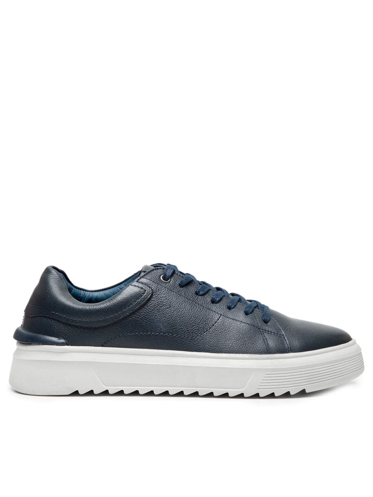 Tênis Masculino Casual Em Couro - Azul
