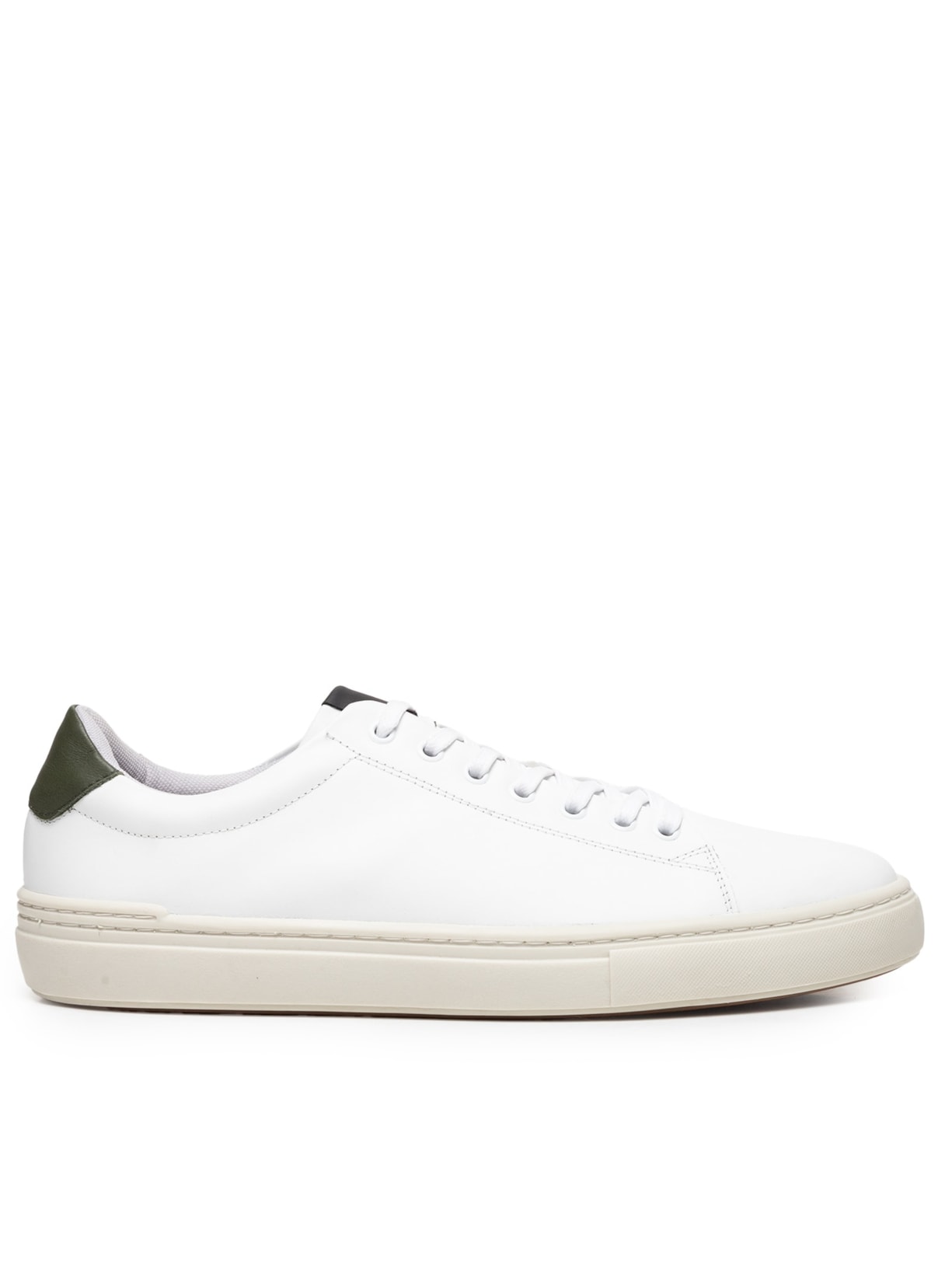 Tênis Masculino Casual Em Couro Branco '2 Essential