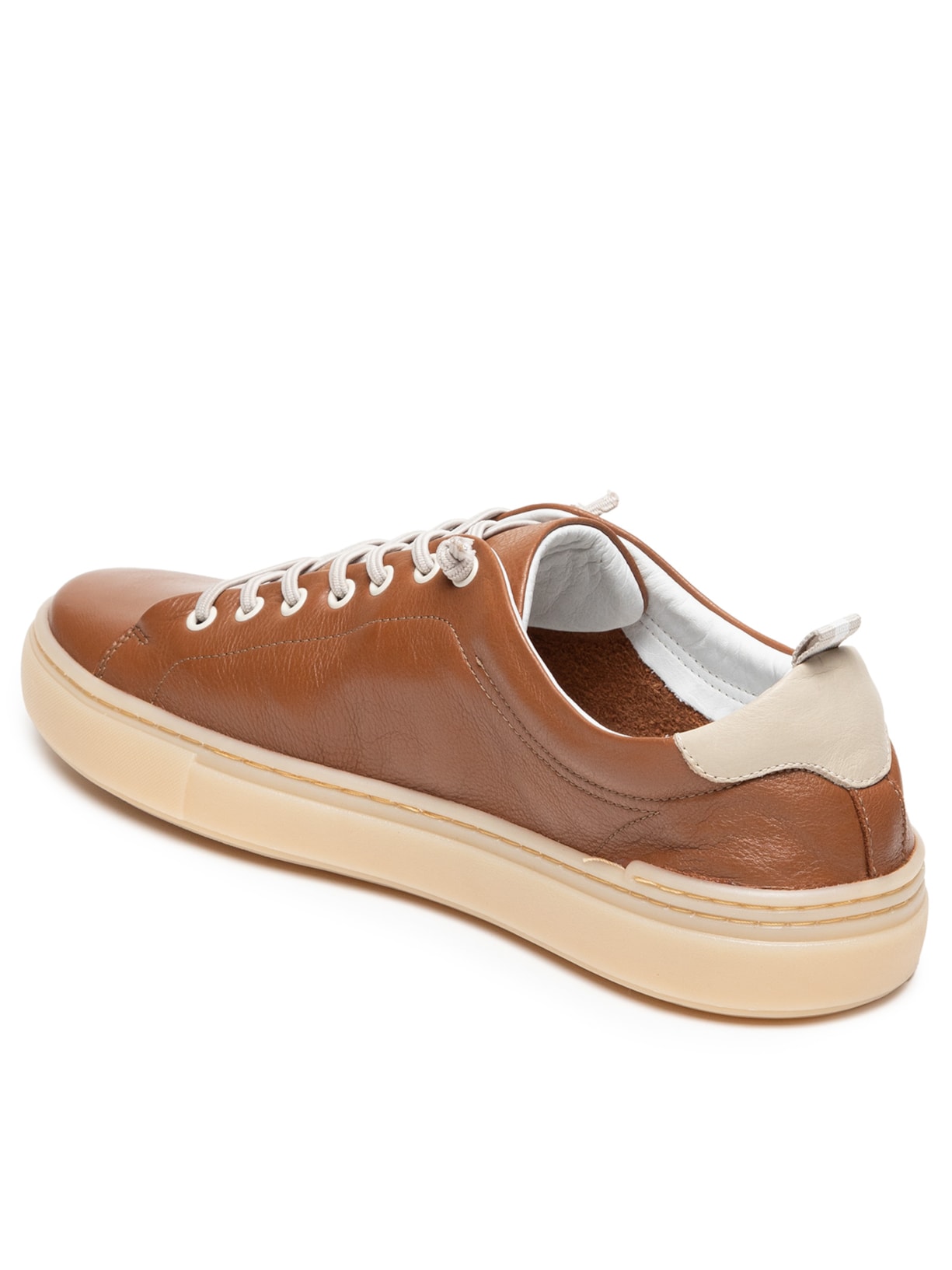 Tênis Masculino Casual Em Couro Marrom '2 Essential