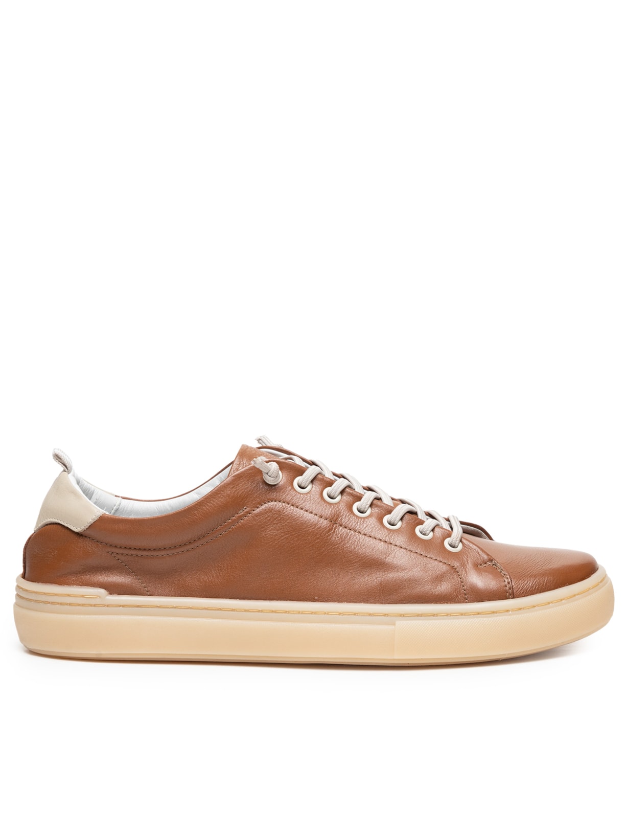 Tênis Masculino Casual Em Couro - Marrom