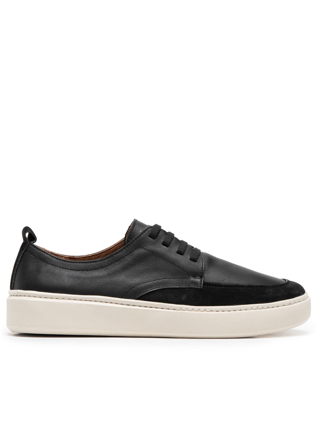 Tênis Masculino Casual Em Couro - Preto