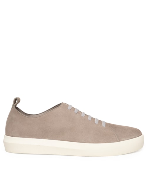 Tênis Masculino Casual Fio Liso Camurça - Cinza