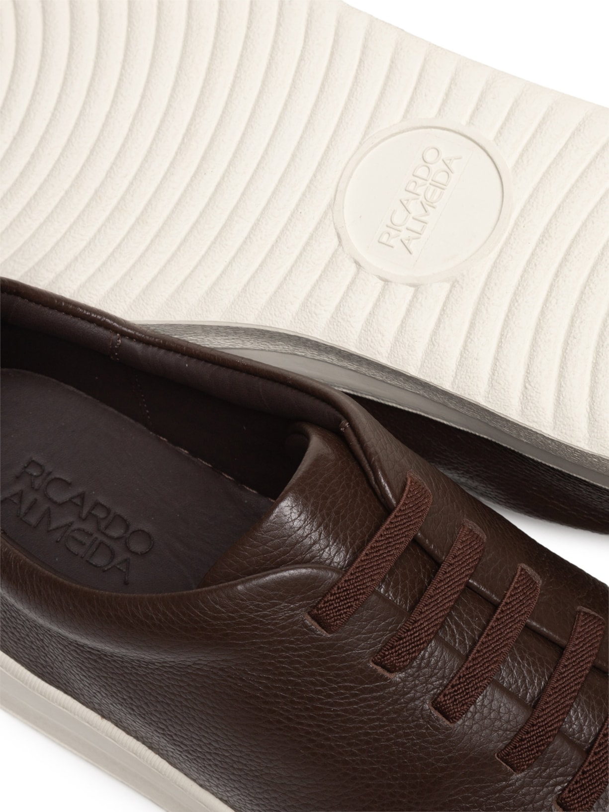 Tênis Masculino Casual Liso Em Couro Floater Marrom Ricardo Almeida