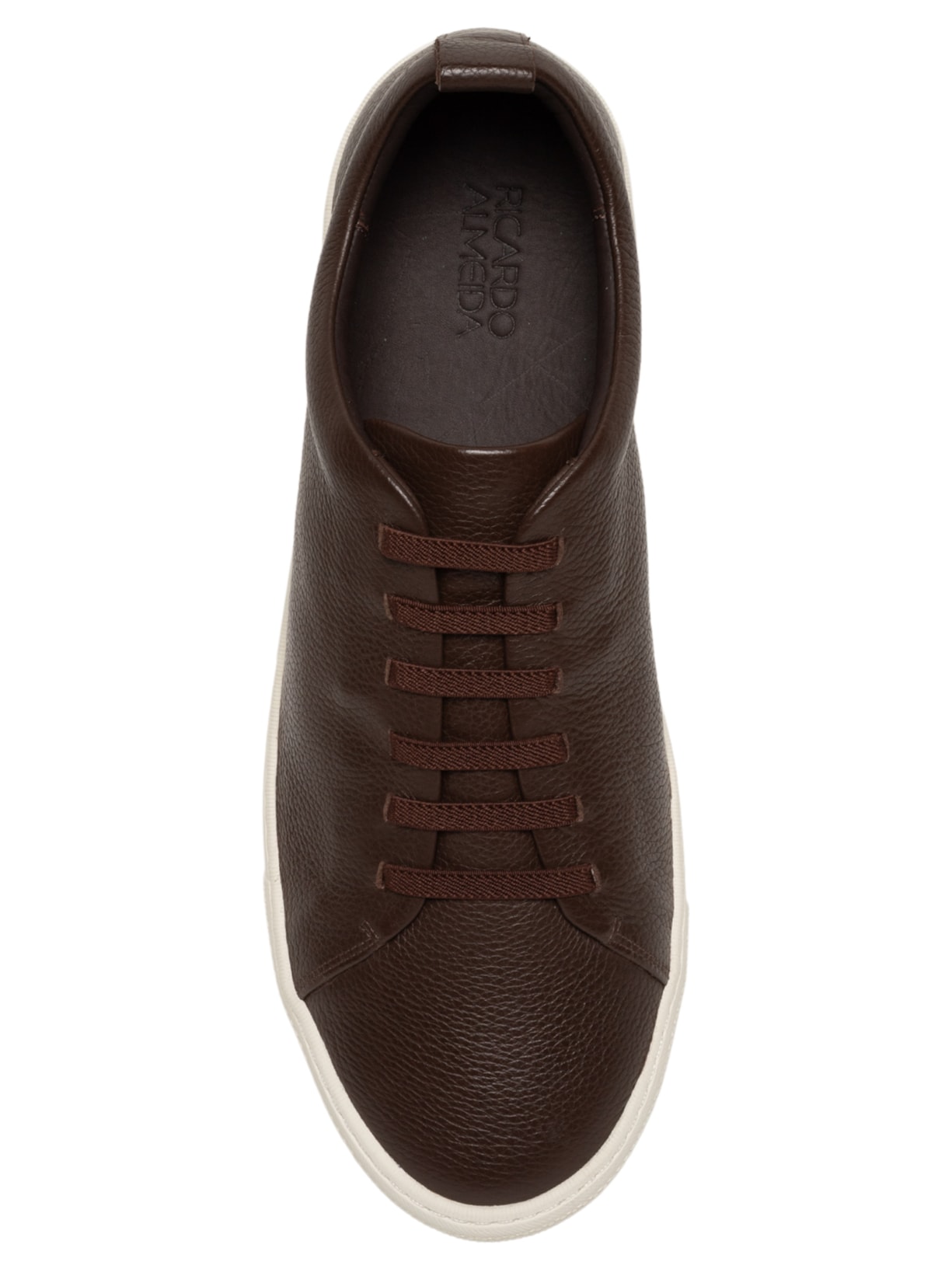 Tênis Masculino Casual Liso Em Couro Floater Marrom Ricardo Almeida