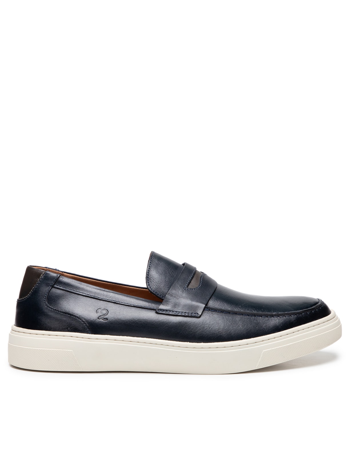 Tênis Masculino Casual Mocassim Confy Couro - Azul