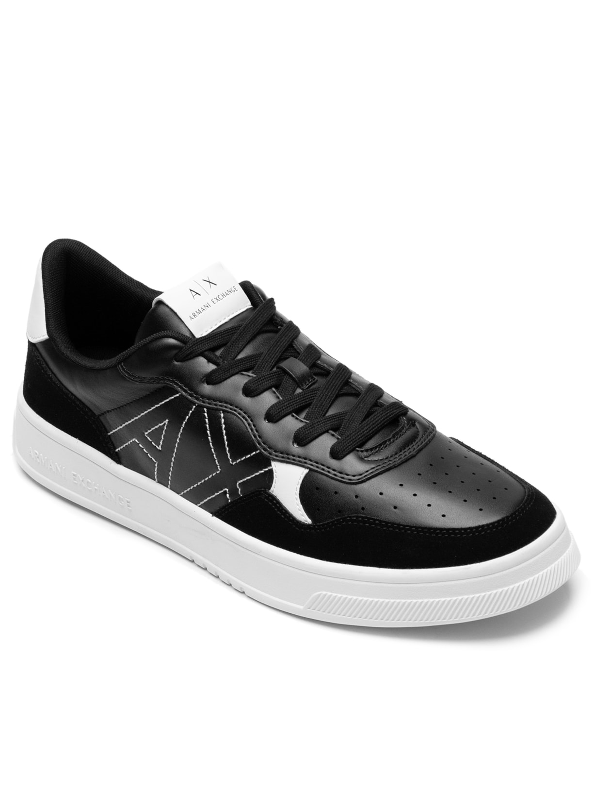 Armani Exchange - Tênis Masculino Casual Recorte AX - Preto