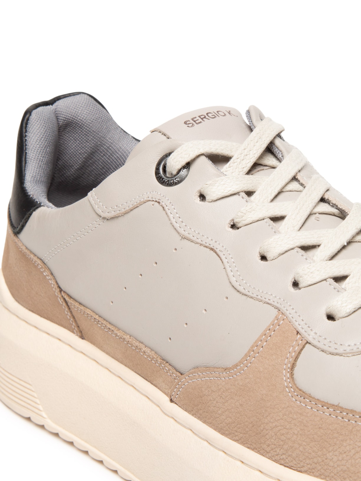 Tênis Masculino Casual Recorte Smoke Bege Sergio K
