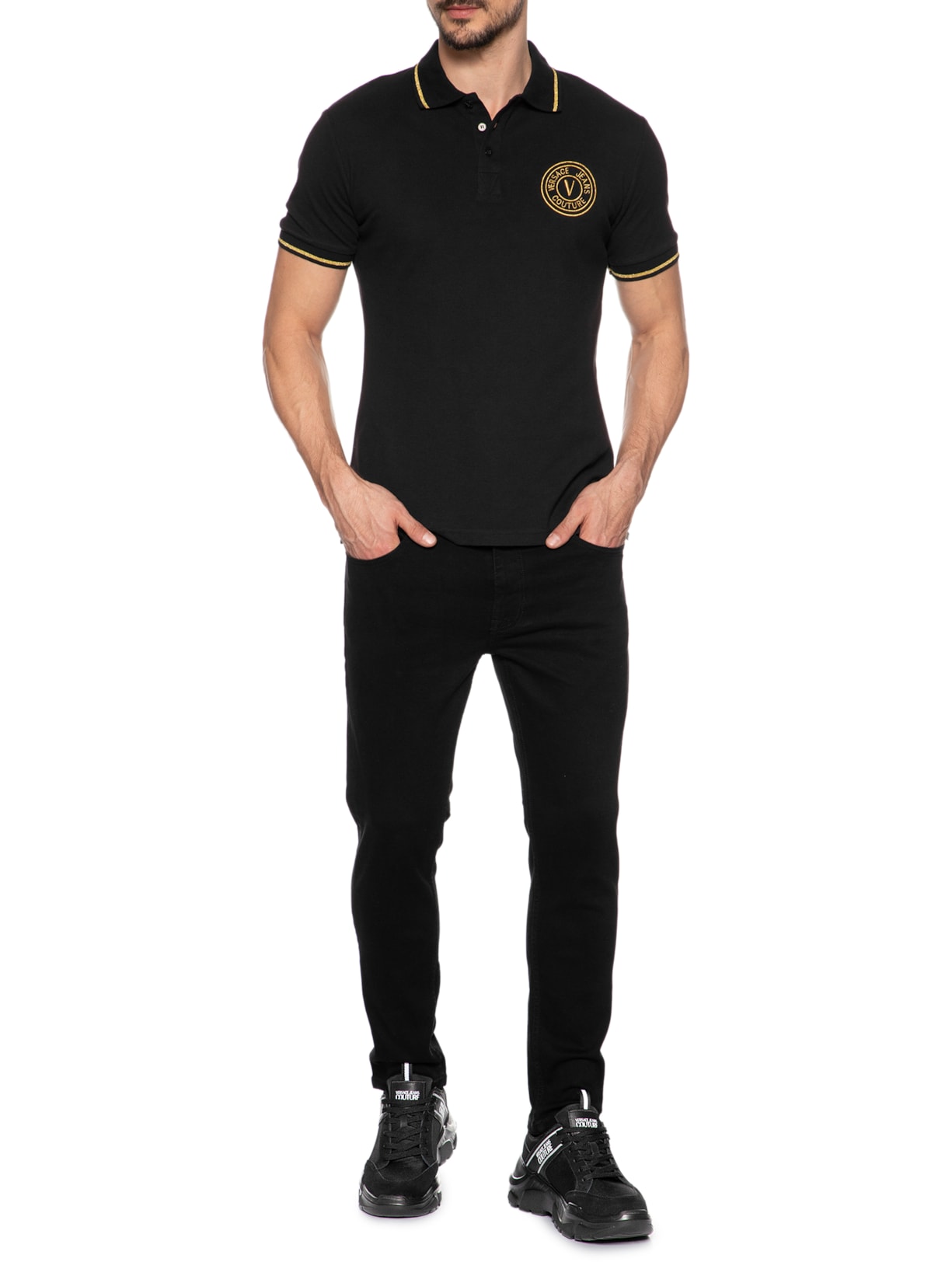 Tênis Masculino Casual Speedtrack Dis Preto Versace Jeans Couture