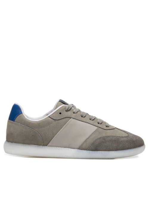 Tênis Masculino Casual Vintage Em Couro - Cinza