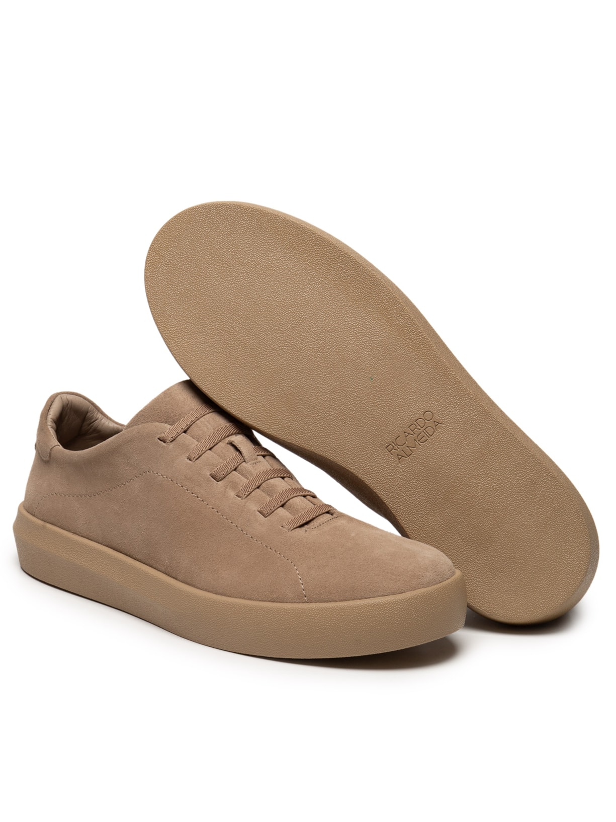 Tênis Masculino Costura Lateral Vinco Bege Ricardo Almeida