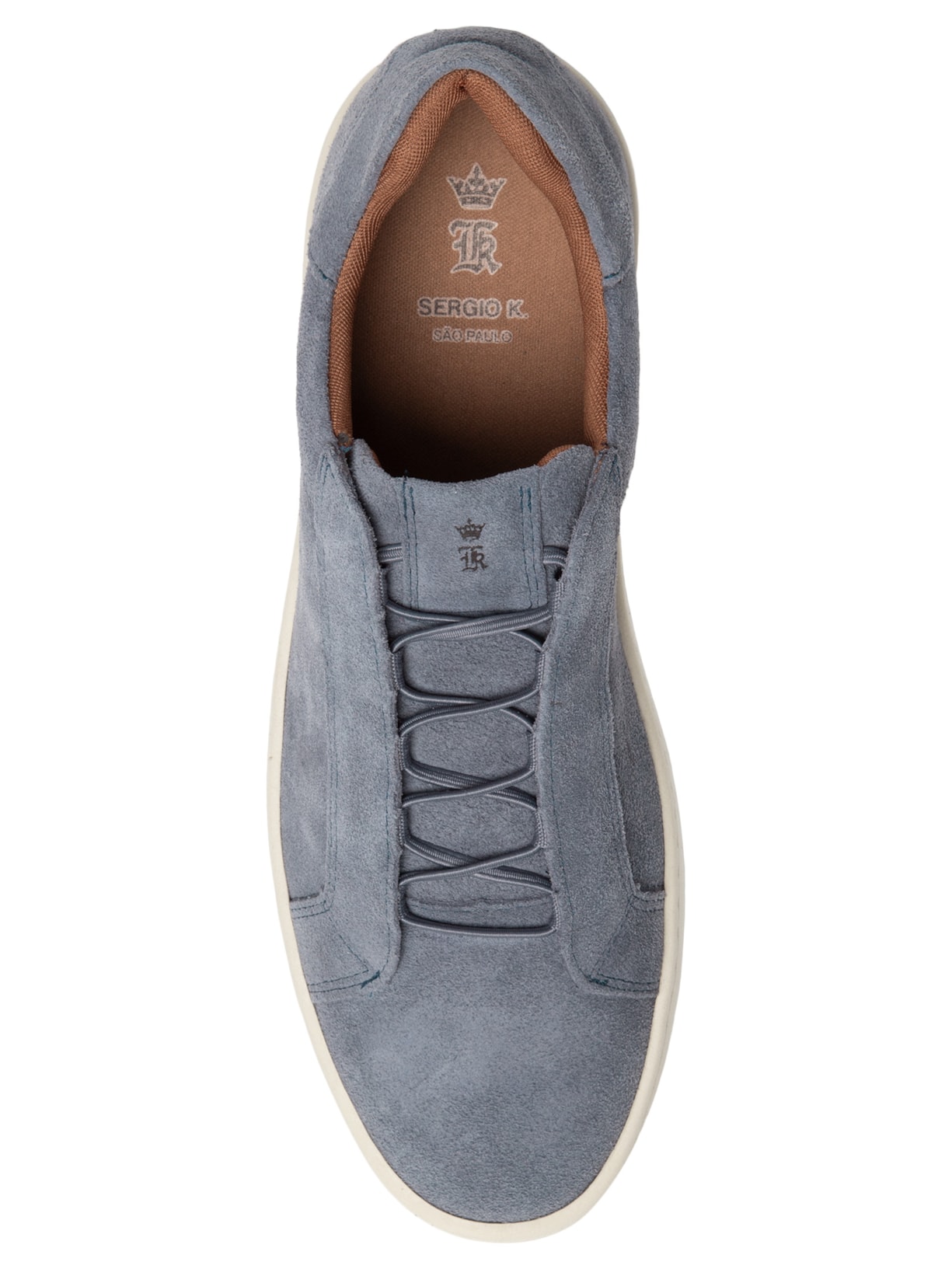Tênis Masculino Couro Camurça Elástico Azul Sergio K
