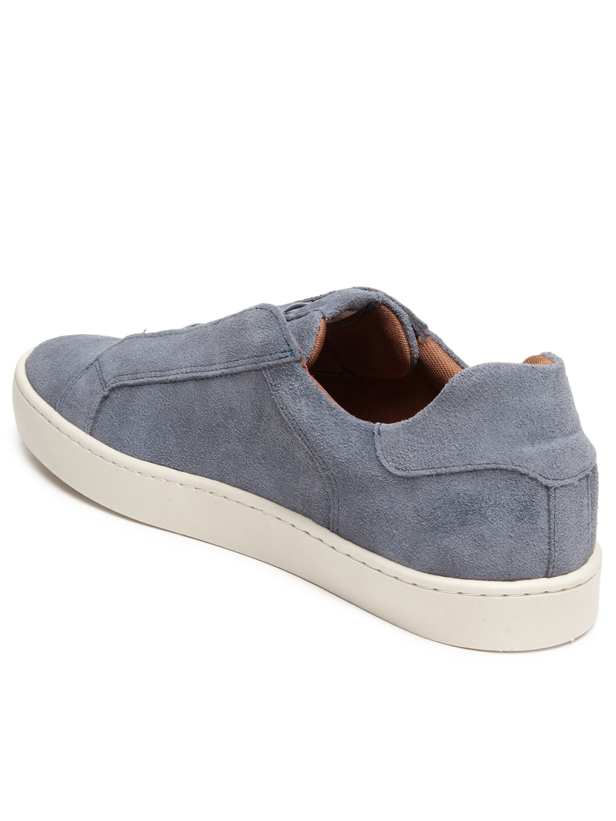 Tênis Masculino Couro Camurça Elástico Azul Sergio K