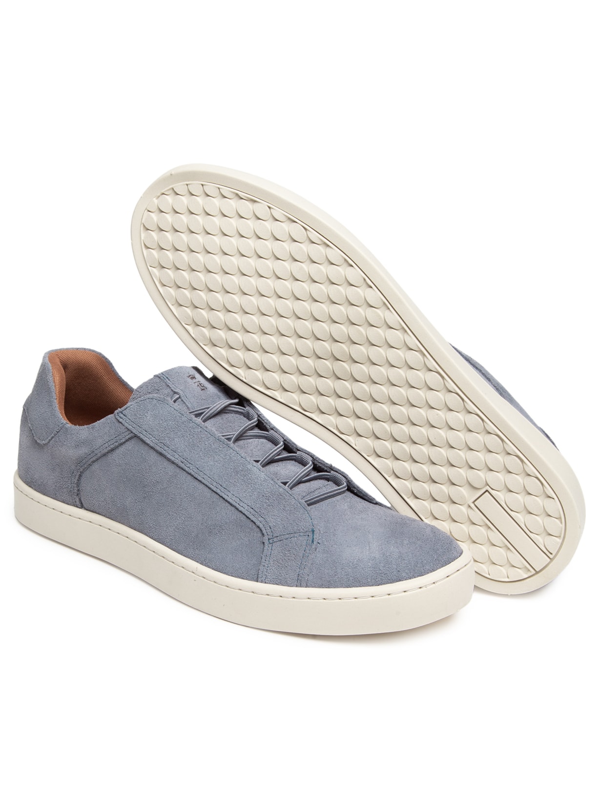Tênis Masculino Couro Camurça Elástico Azul Sergio K