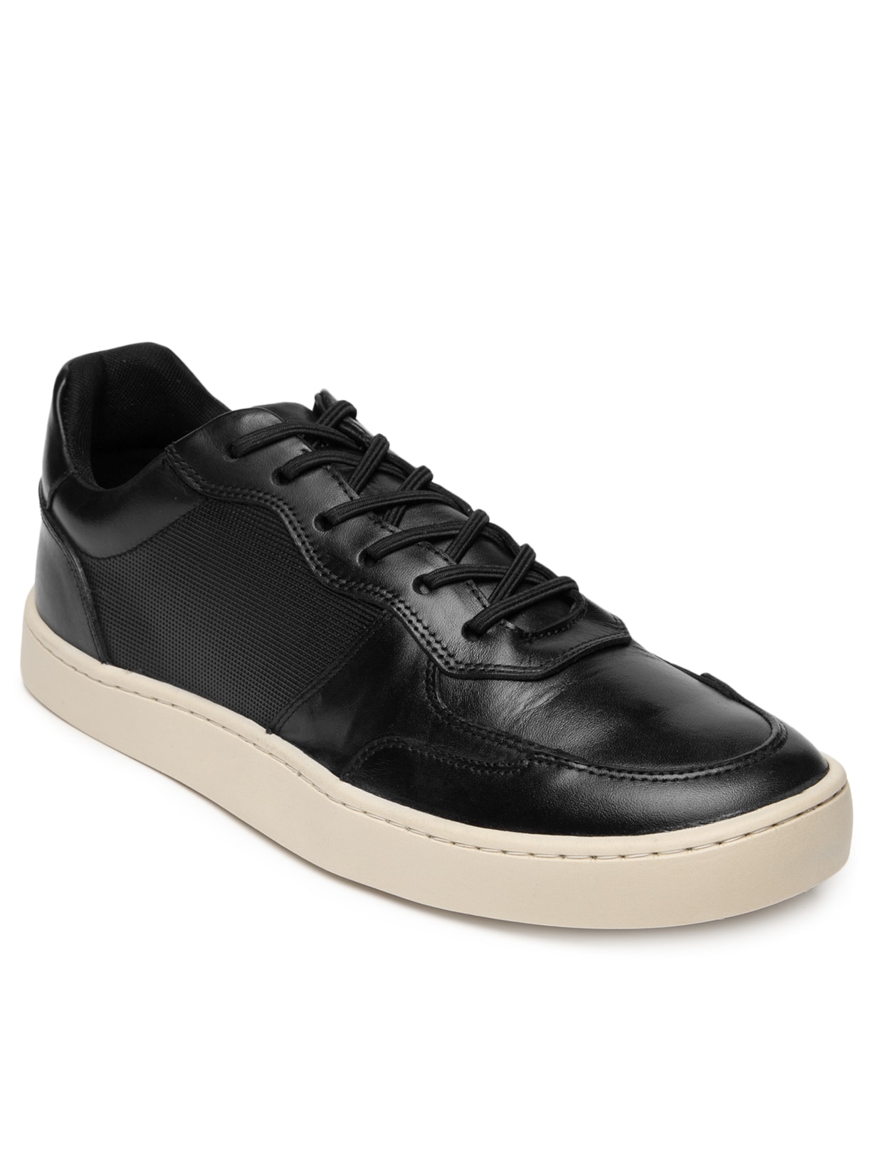 Tênis Masculino Couro Recortes Fly Preto Sergio K