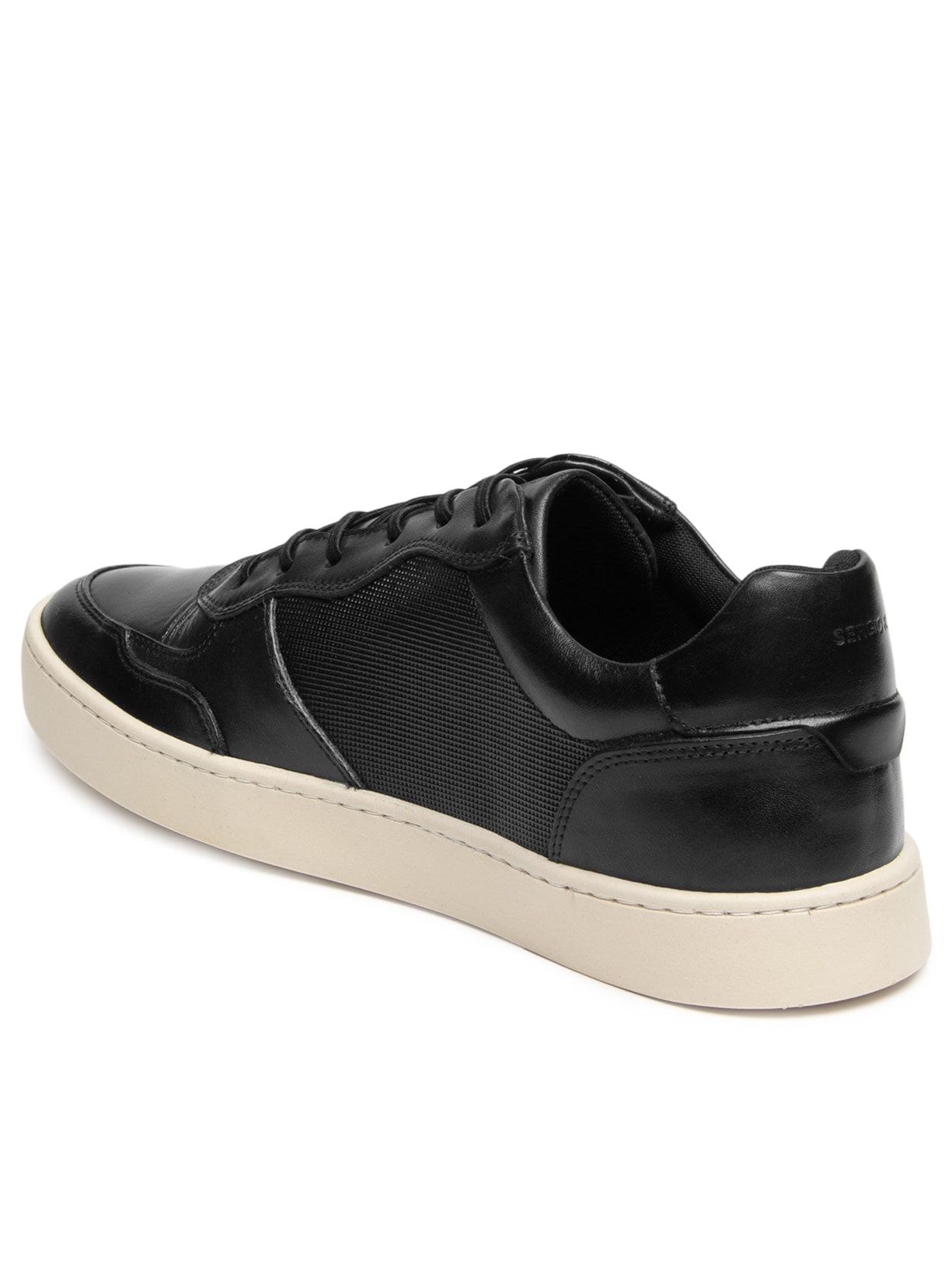 Tênis Masculino Couro Recortes Fly Preto Sergio K