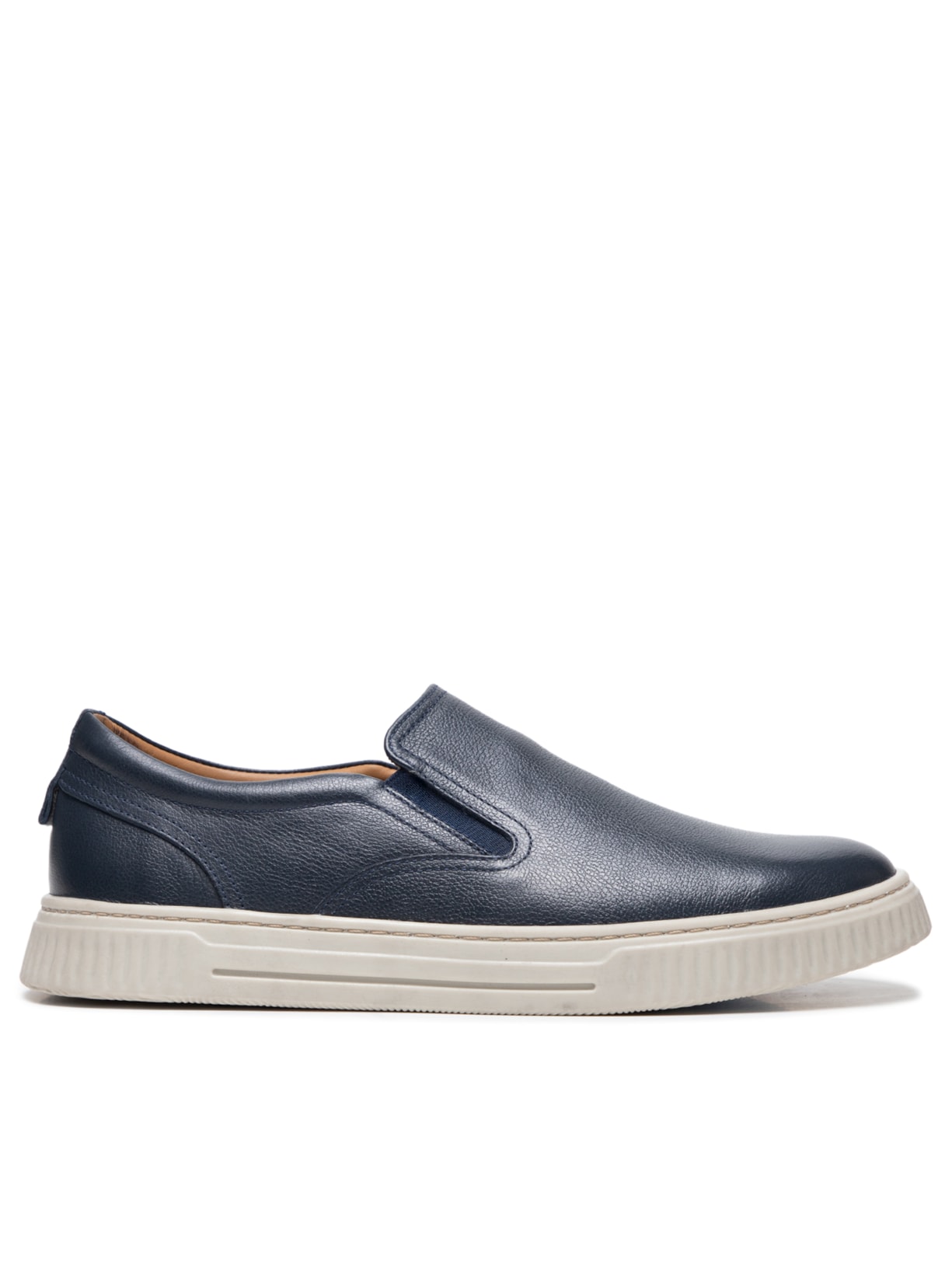 Tênis Masculino Couro Slip On - Azul