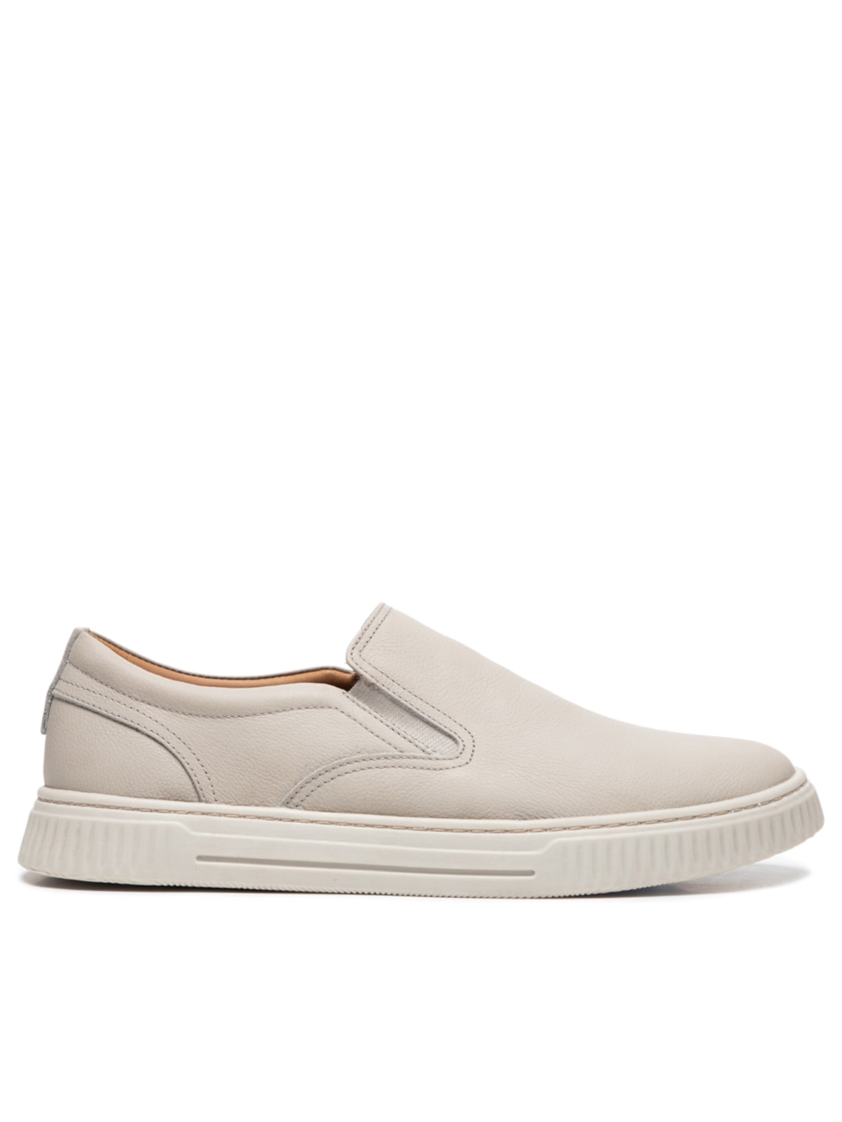 Tênis Masculino Couro Slip On Cinza '2 Essential