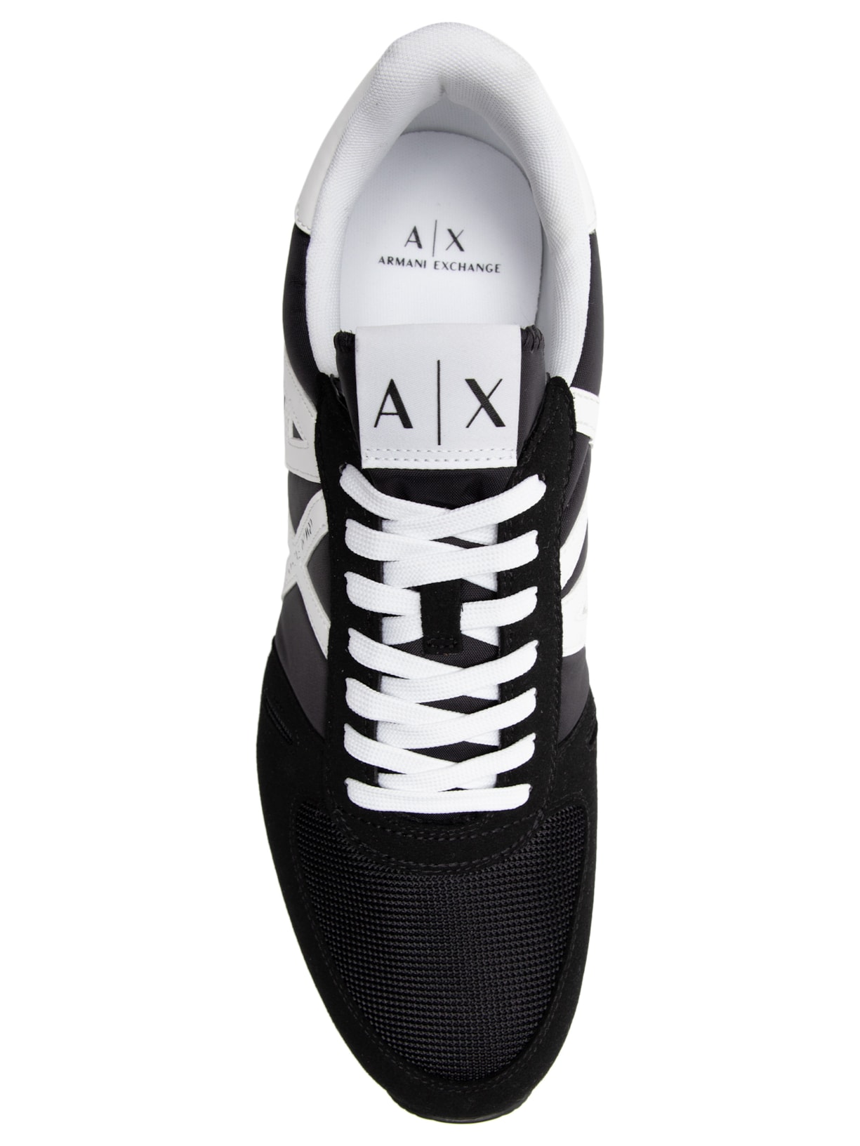 Tênis Masculino de Couro Logo Lateral Preto Armani Exchange