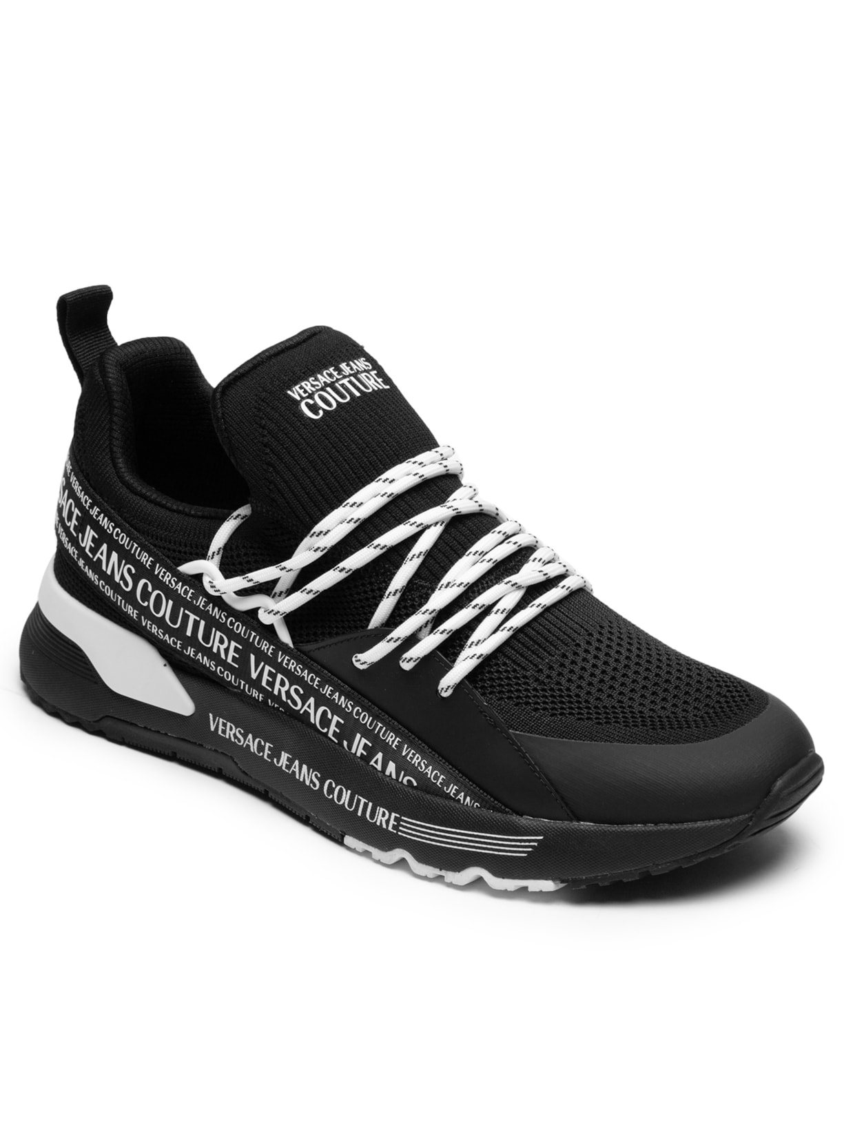 Tênis Masculino Dynamic SA3 Com Recortes Preto Versace Jeans Couture