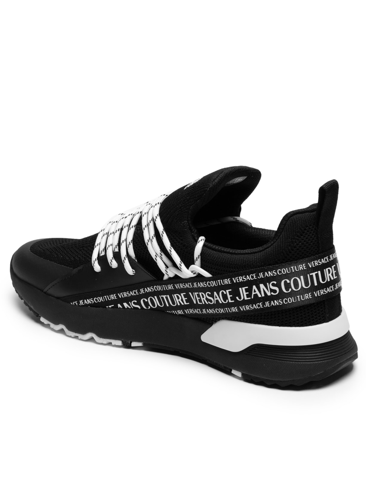 Tênis Masculino Dynamic SA3 Com Recortes Preto Versace Jeans Couture