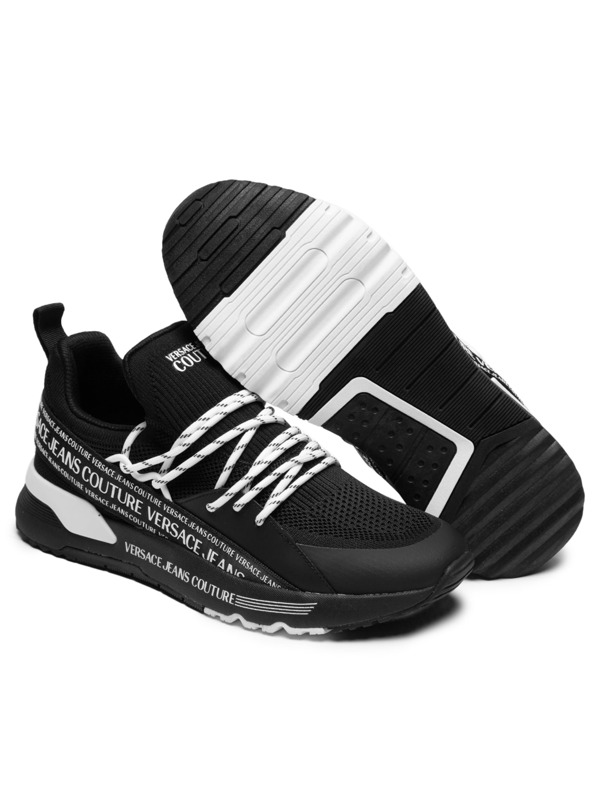 Tênis Masculino Dynamic SA3 Com Recortes Preto Versace Jeans Couture