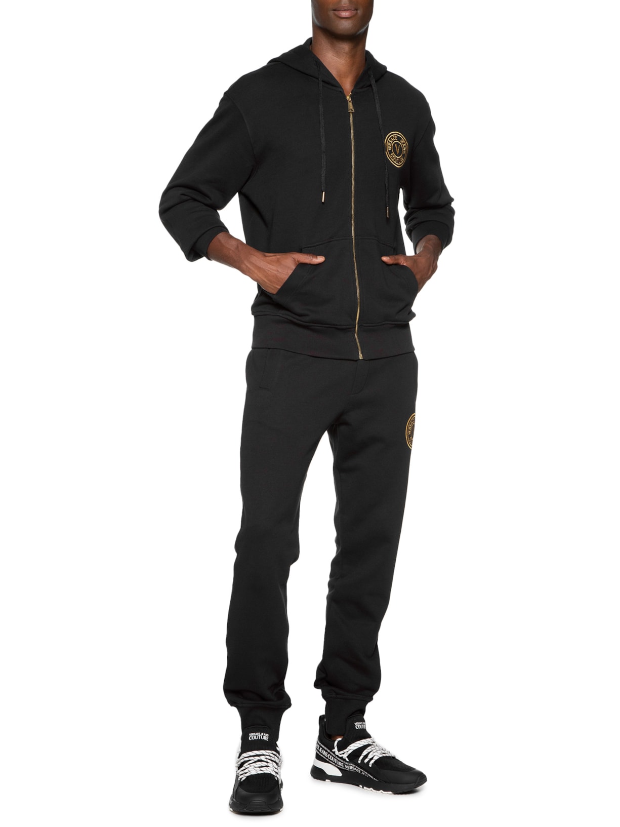 Tênis Masculino Dynamic SA3 Com Recortes Preto Versace Jeans Couture