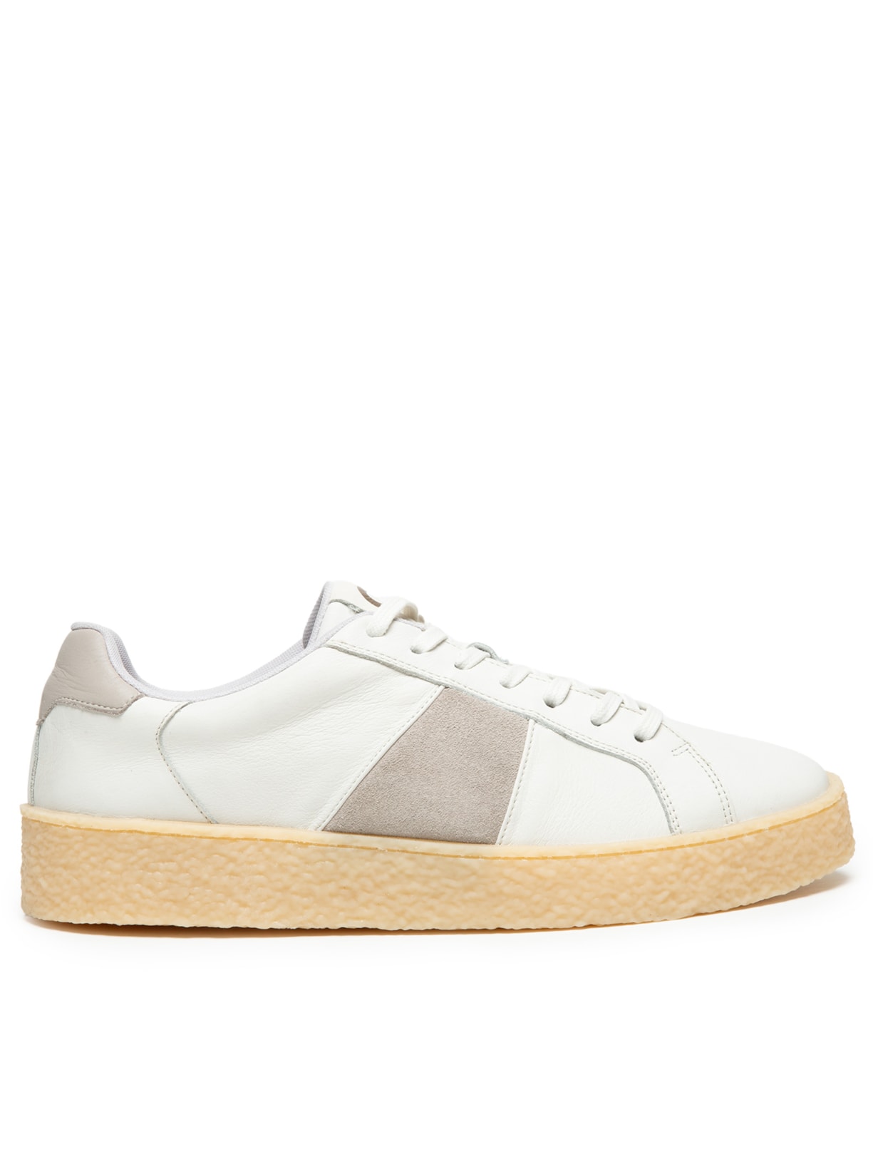 Tênis Masculino Em Camurça Com Detalhes De Couro - Off White