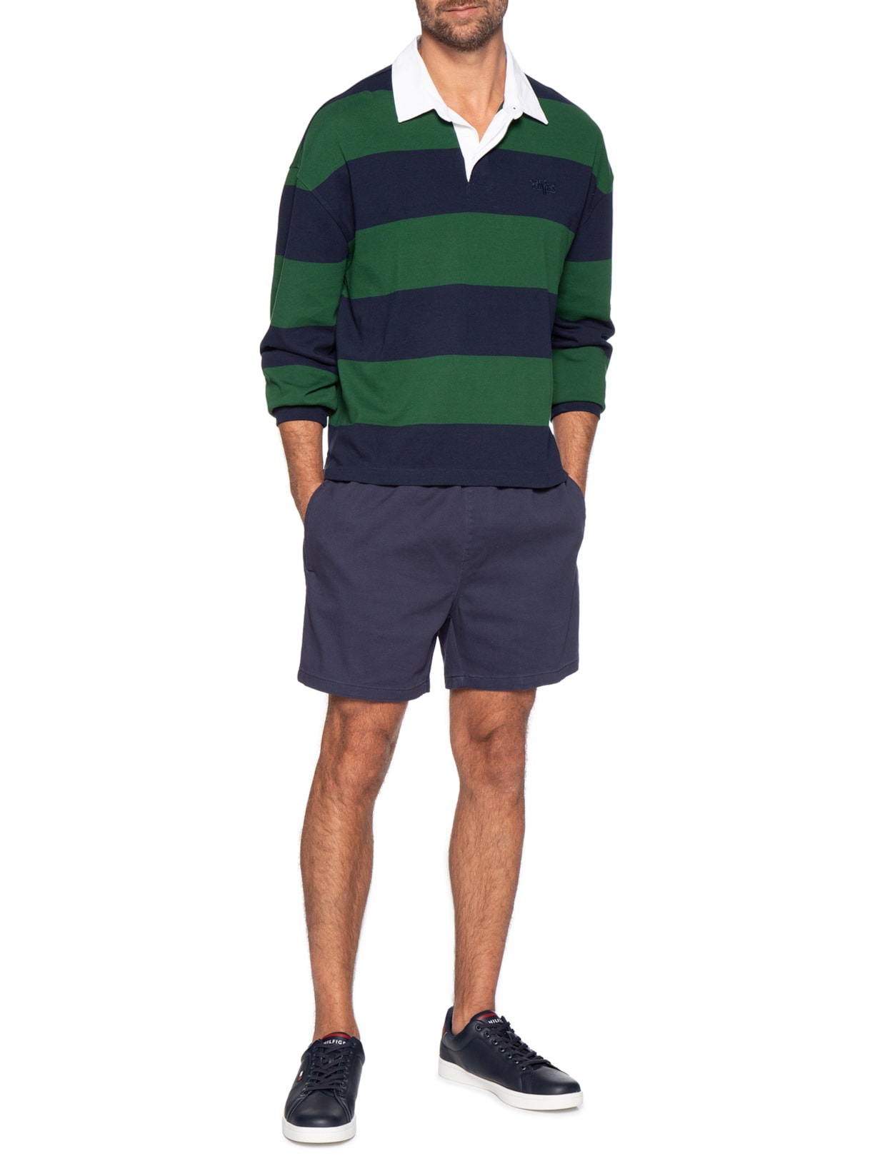 Tênis Masculino Flag Low Cut Lace-Up Azul Tommy Hilfiger