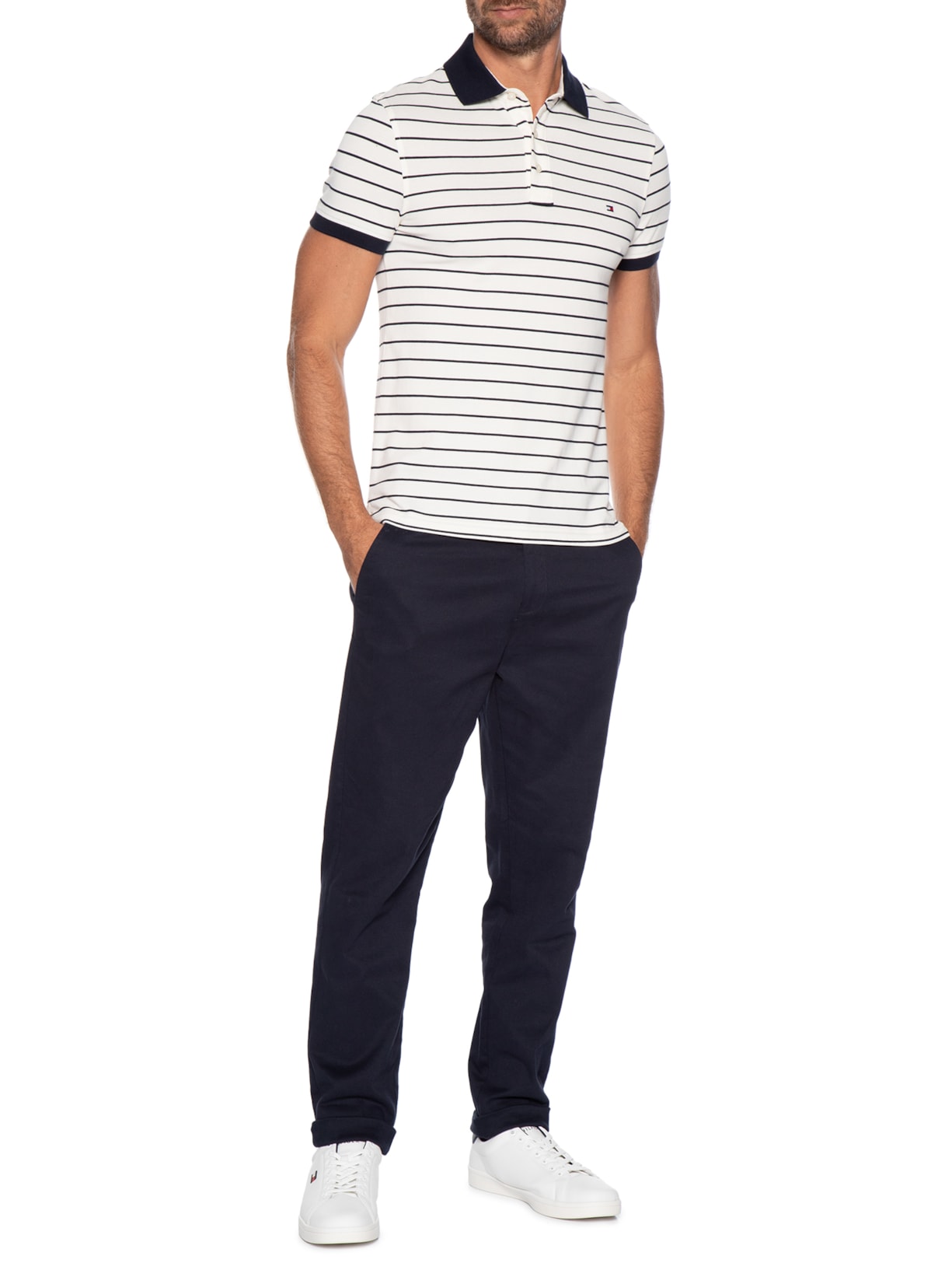 Tênis Masculino Flag Low Cut Lace-Up Branco Tommy Hilfiger