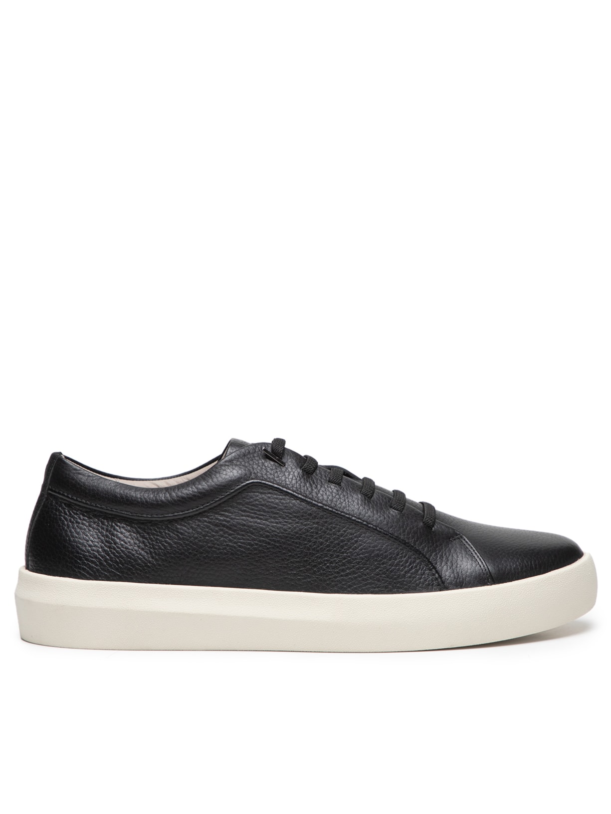 Tênis Masculino Flat Cadarço Elástico Couro Floater - Preto