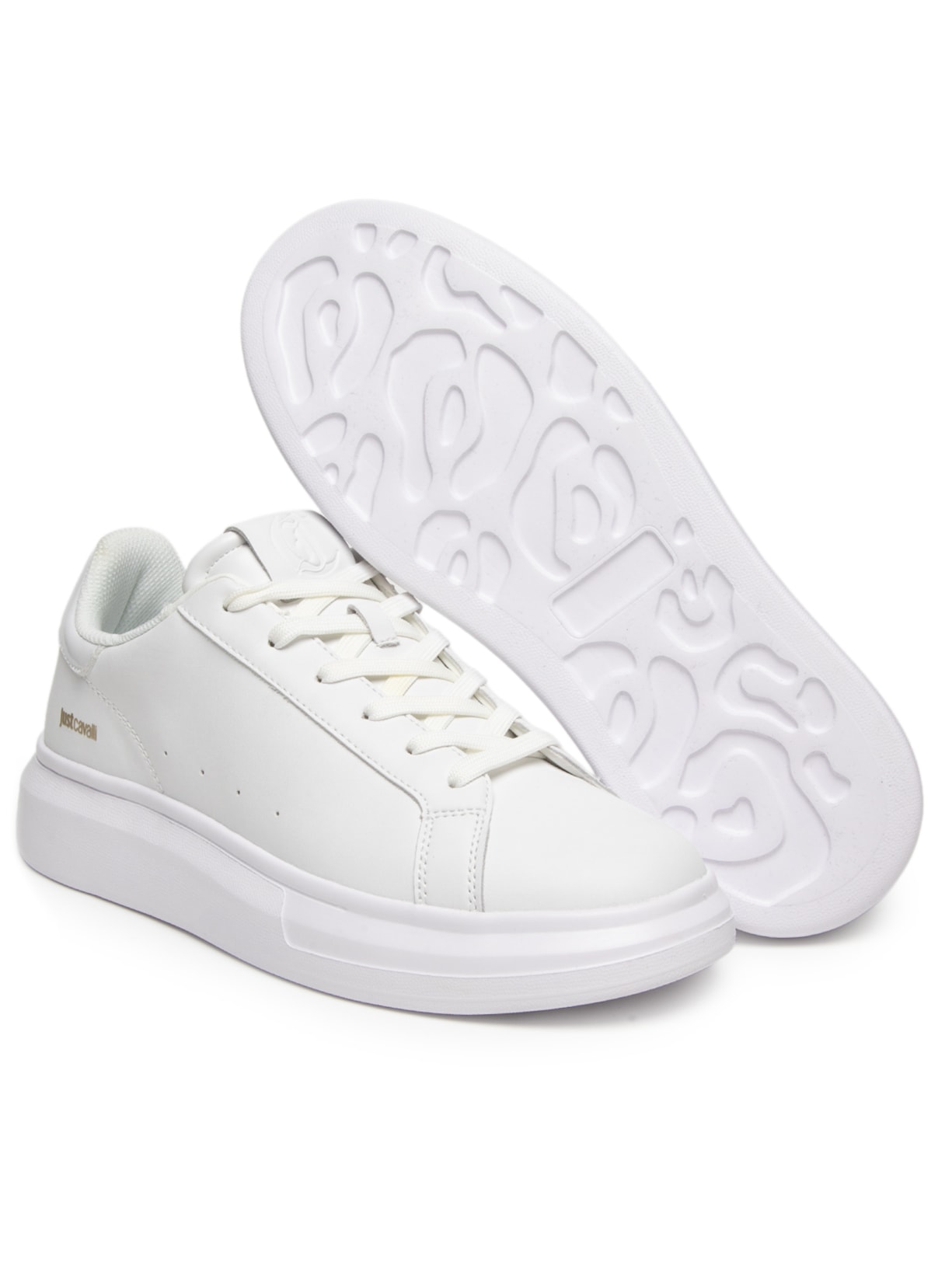 Tênis Masculino Genuine Leather Casual Branco Just Cavalli