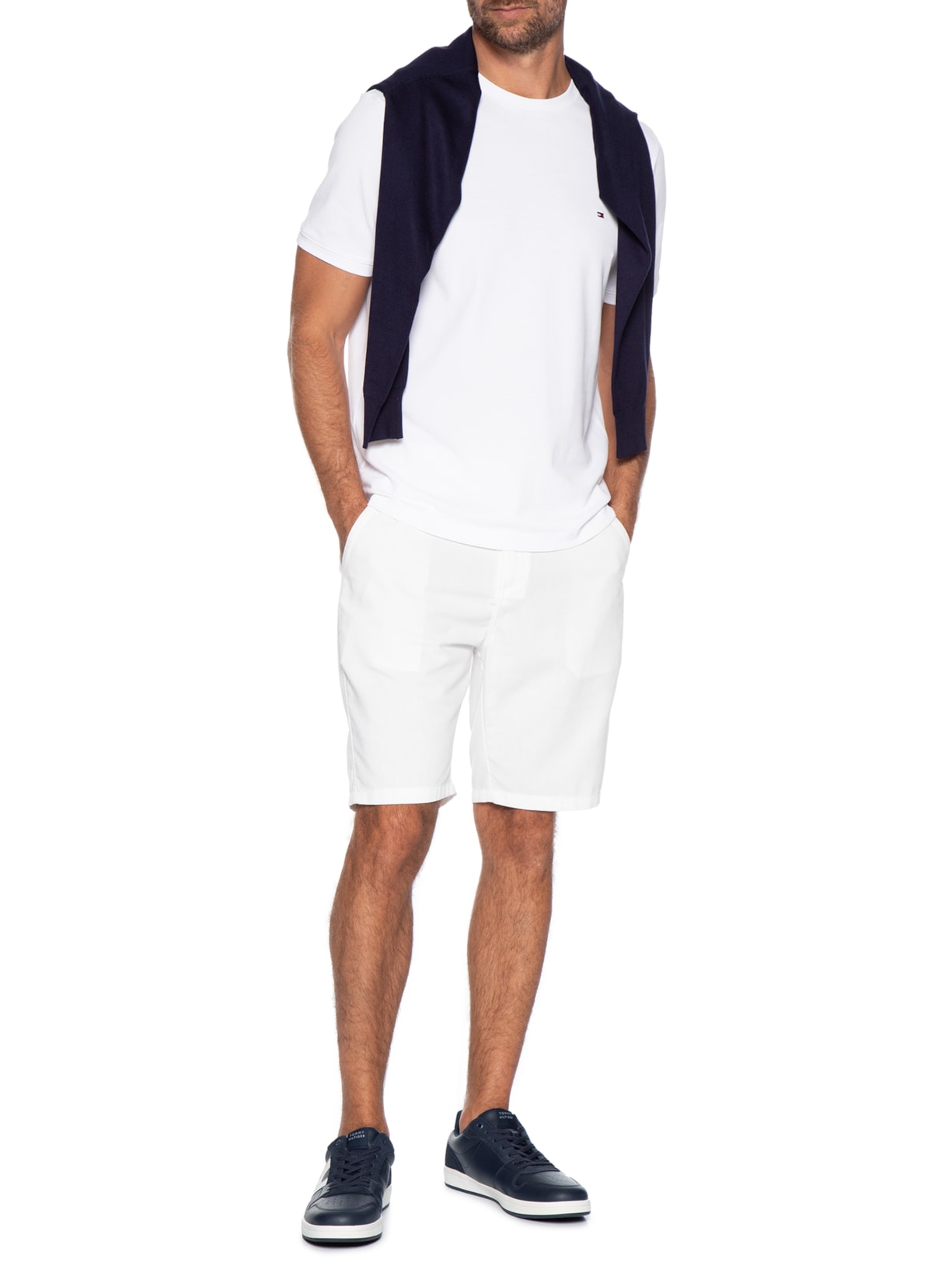 Tênis Masculino H Low Cut Lace-Up Sneaker Azul Tommy Hilfiger