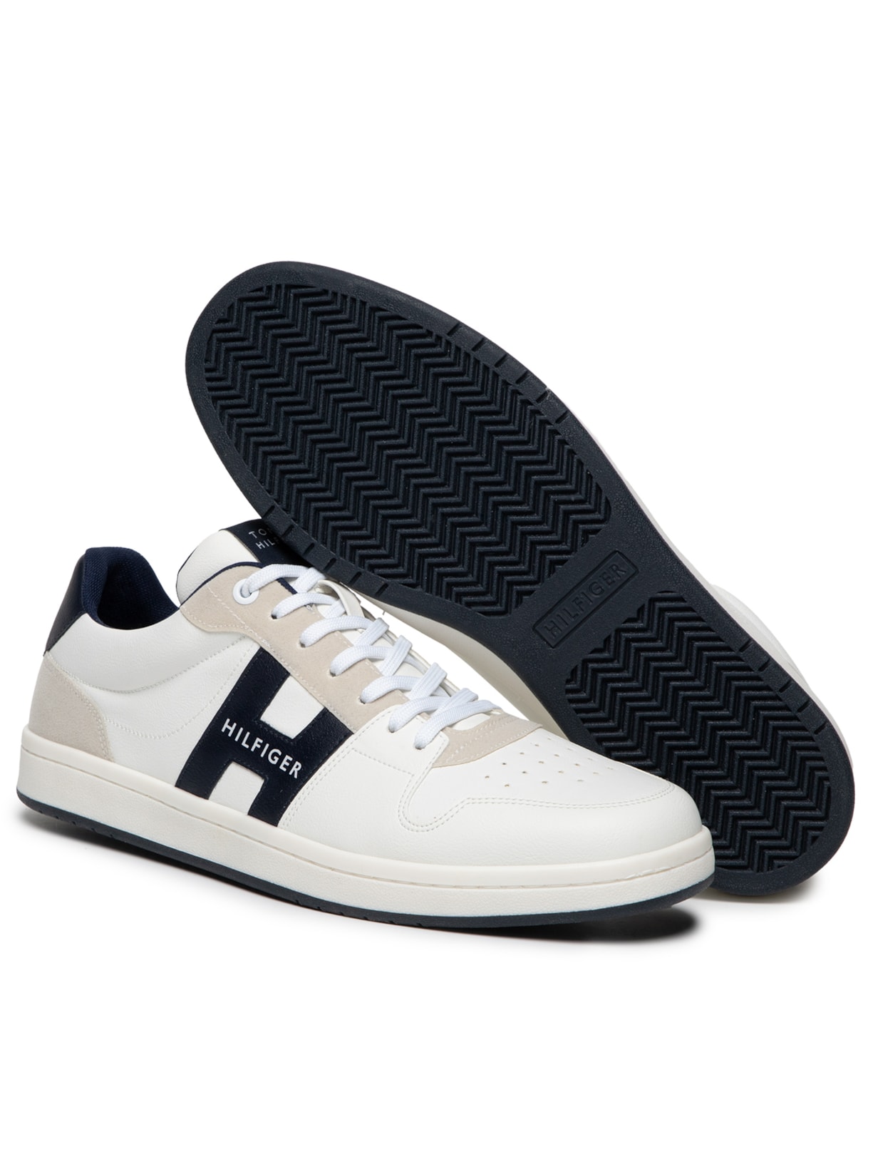 Tênis Masculino H Low Cut Lace-Up Sneaker Branco Tommy Hilfiger