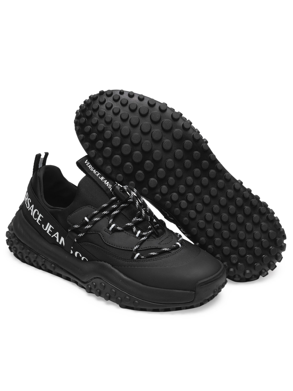 Tênis Masculino Hyber SN2 Com Cadarço Bicolor Preto Versace Jeans Couture