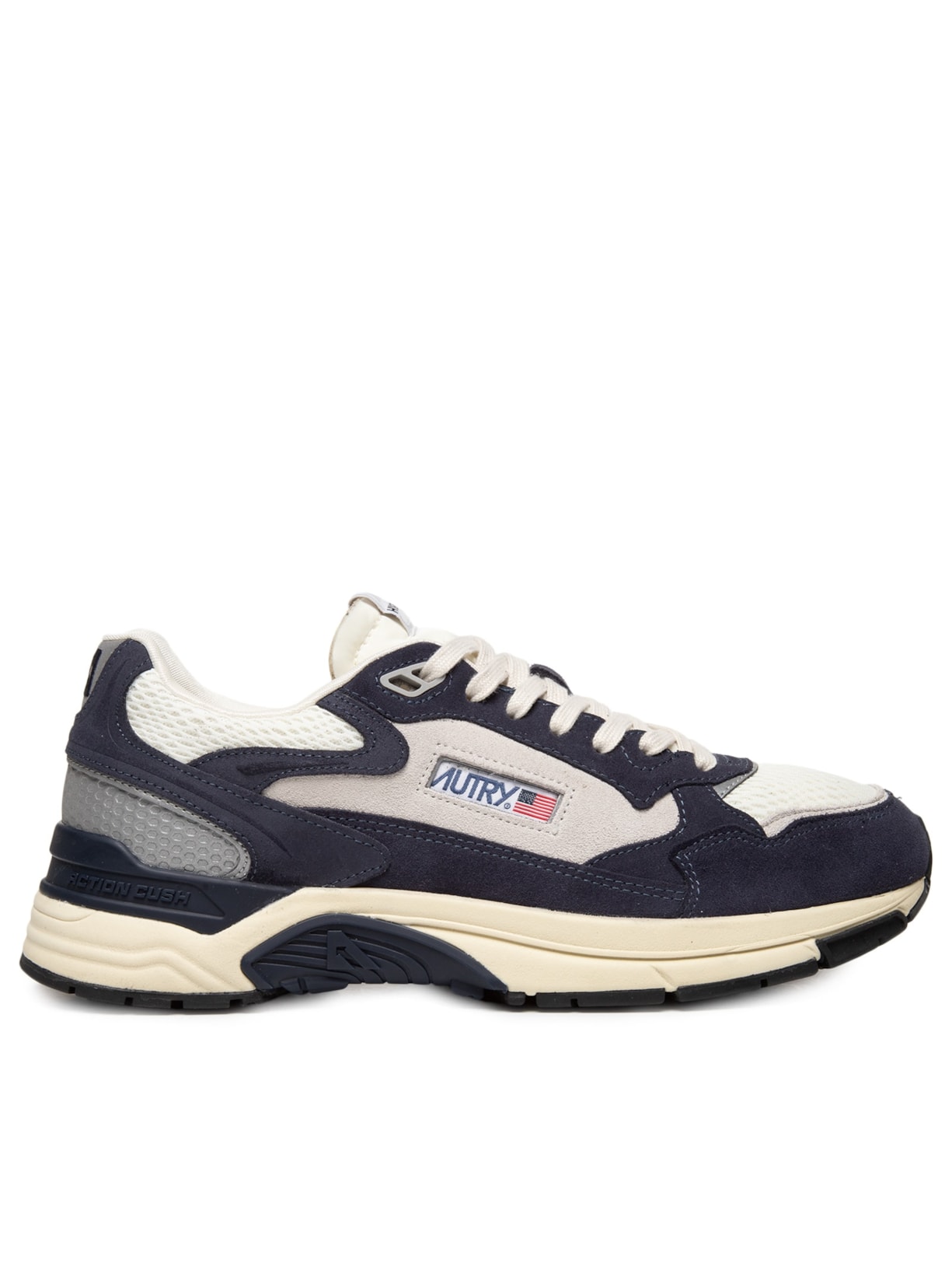 Tênis Masculino Hyperway Low Man Suede Bicolor Mesh Azul Autry