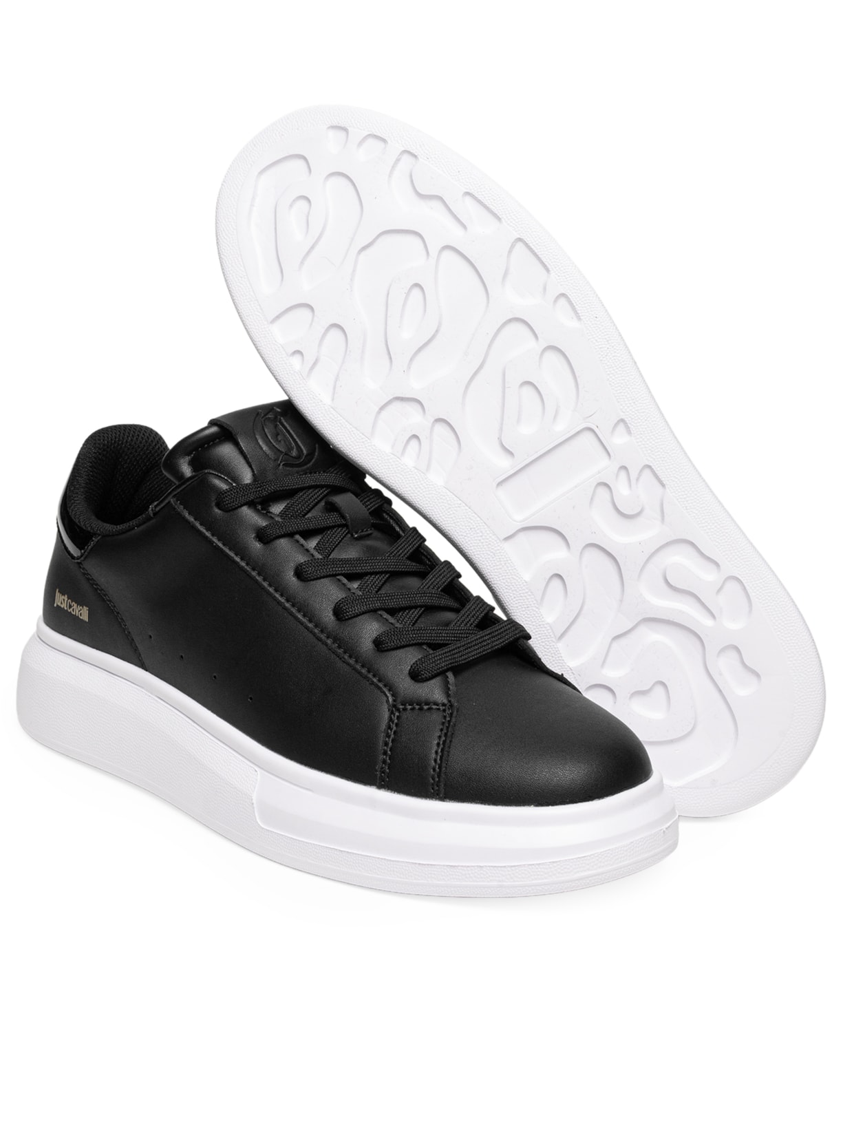 Tênis Masculino JC Genuine Leather Casual Preto Just Cavalli