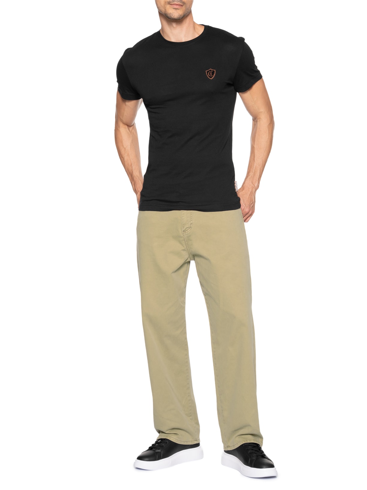 Tênis Masculino JC Genuine Leather Casual Preto Just Cavalli